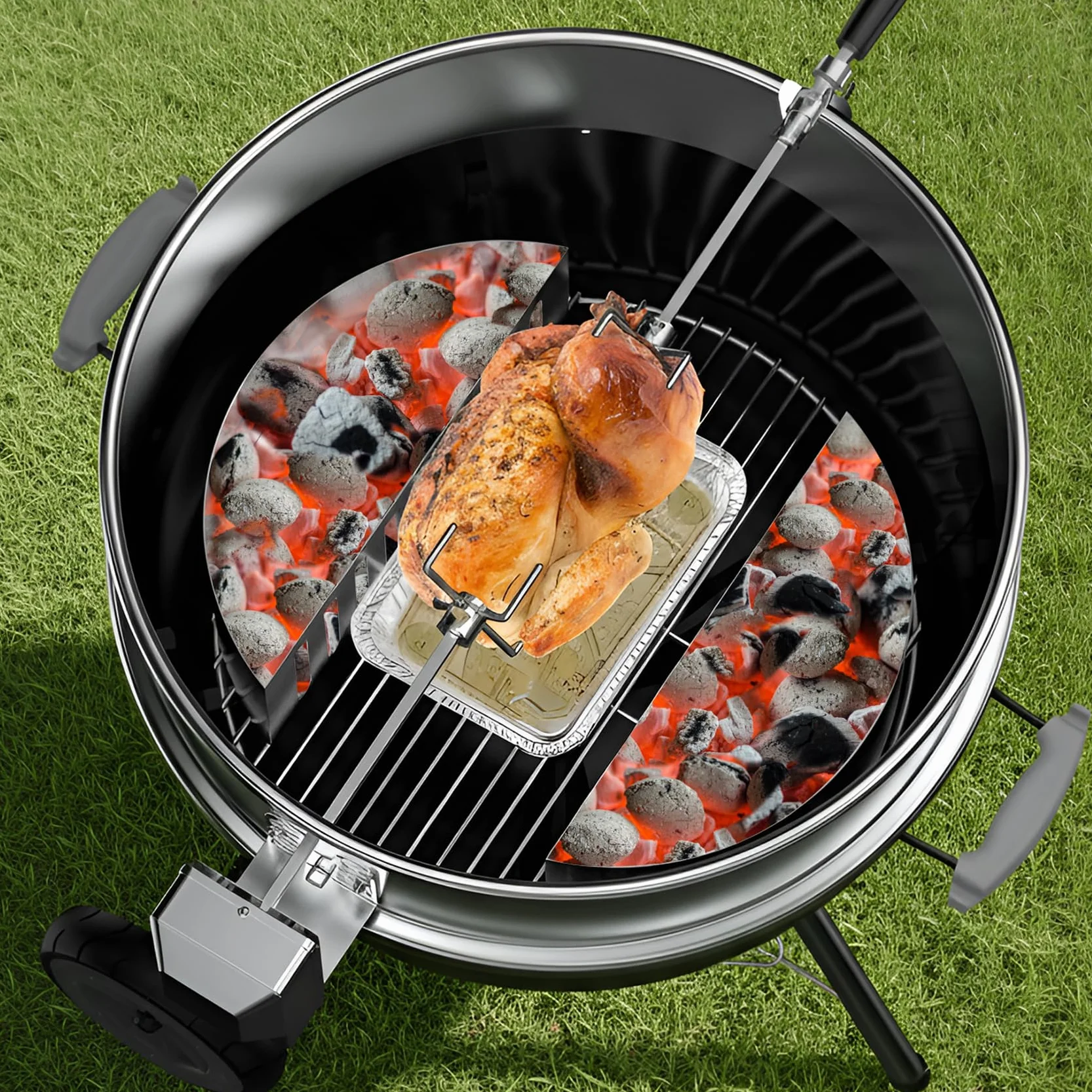 onlyfire Cestas para Carbón|Acero Inoxidable|Portacarbón Apto para Kettle Grill|Accesorios Barbacoa|Gran Capacidad