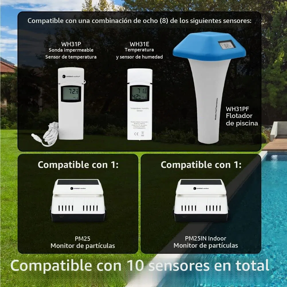 Ambient Weather Estación meteorológica inteligente WiFi WS-2902