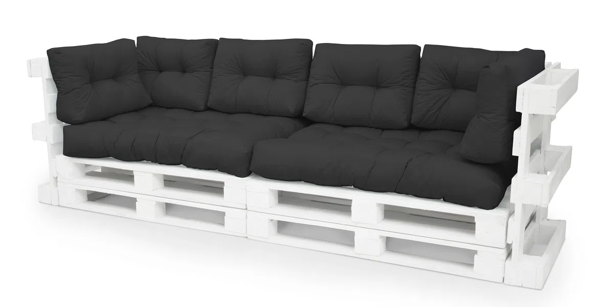Spatium Cojines para palets, Cojines de palés, Cojines para Muebles de palés Euro (Asiento 120x80x15, Antracita)