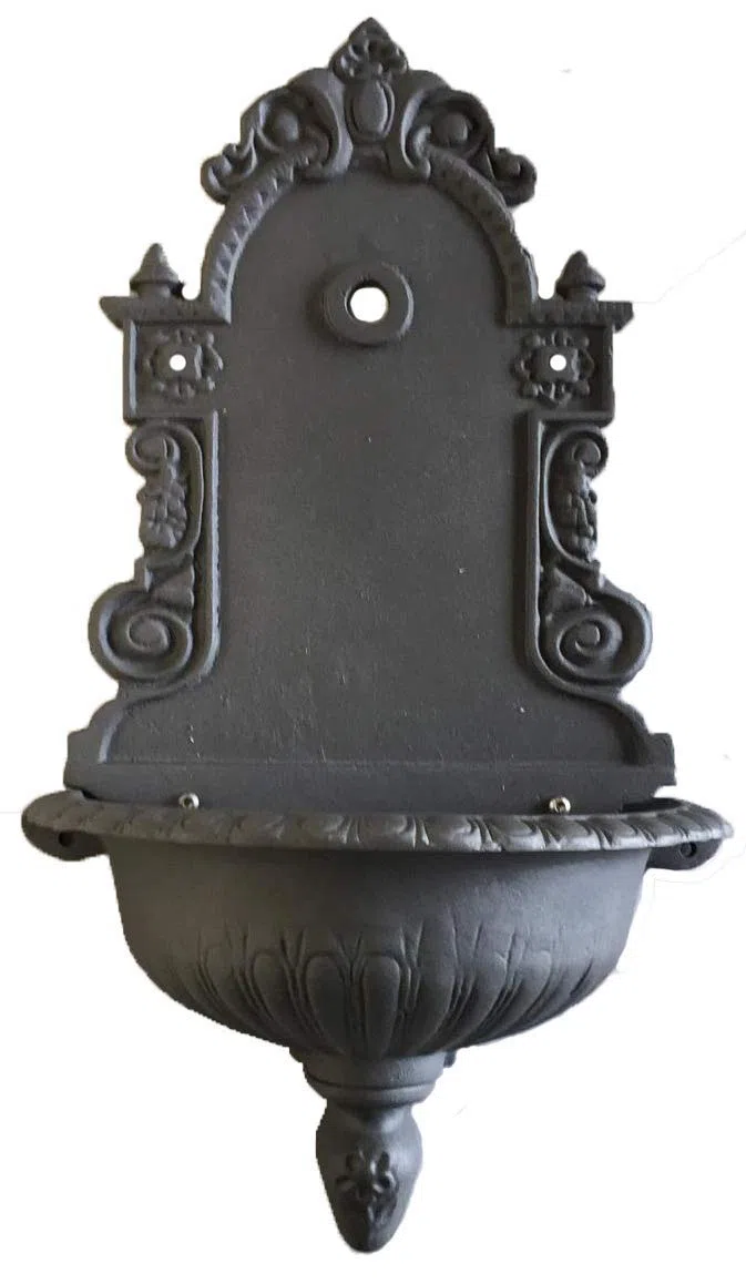 LUNAWAY - Fuente de hierro fundido para pared de jardín con grifo 46 x 26 x 80,5 h