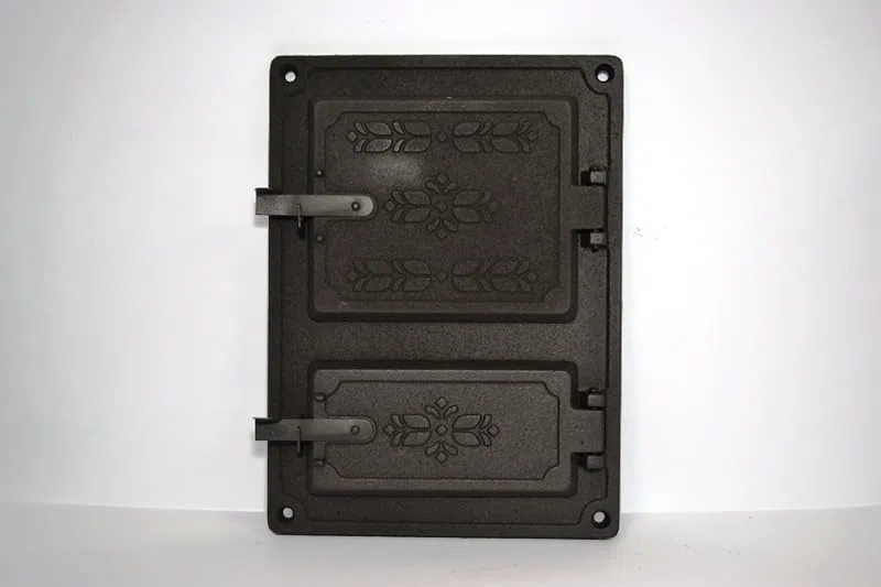 Euro Sezam - Puerta de horno de hierro fundido - Puerta gruesa del horno - Puerta para horno de pizza - Puerta DZ064-2 - 27,5x37,5 cm (Negro)