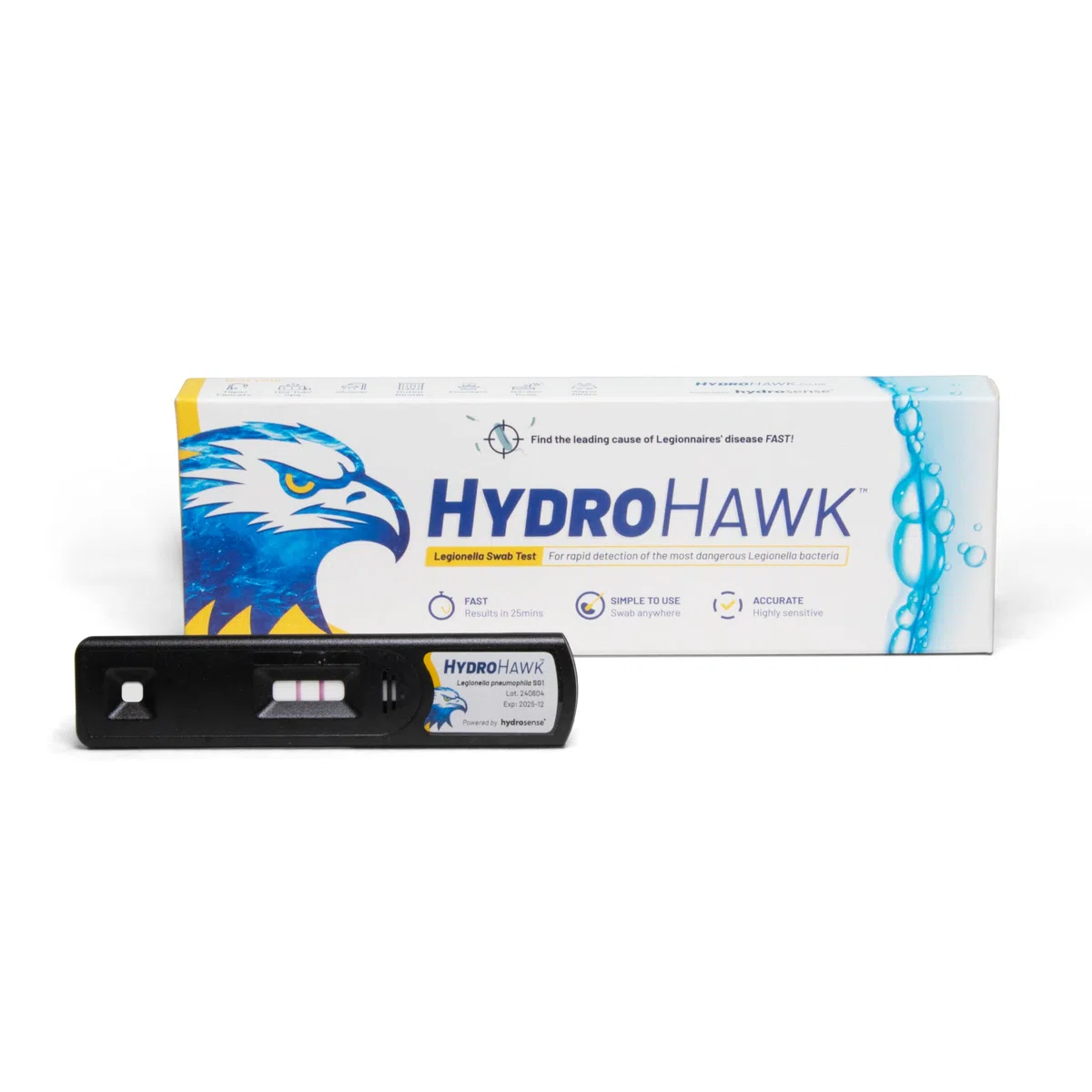 Prueba HydroHawk Legionella – Kit de un solo uso para detectar Legionella pneumophila sg1 en piscinas, duchas, grifos, mangueras, aires acond., jacuzzis – Resultado en 25 min – Hogar y viajes