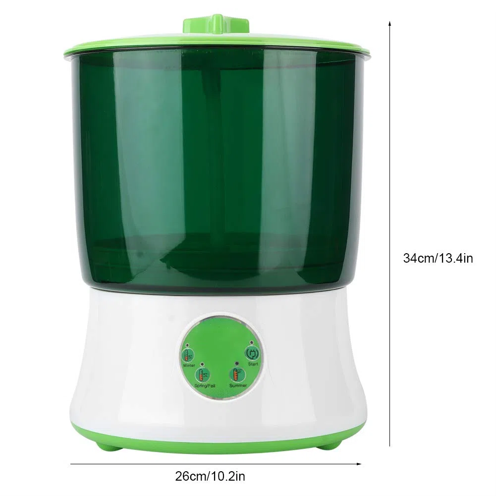Máquina automática de brotes de plástico Verde, Fabricante de brotes de Soja Duradero Inteligente Seguro, para el hogar de brotes de Soja(European Standard 220V)