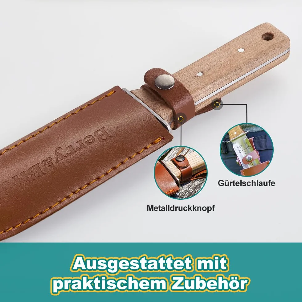 TATUNER Berry Bird Hori-Hori Gartenmesser Boden Schaufel Barebones 6 Zoll gezackte Klinge Pruner zu entfernen Unkraut Wurzeln Gartenarbeit Digging Tool (einschließlich Sharpening Tool)