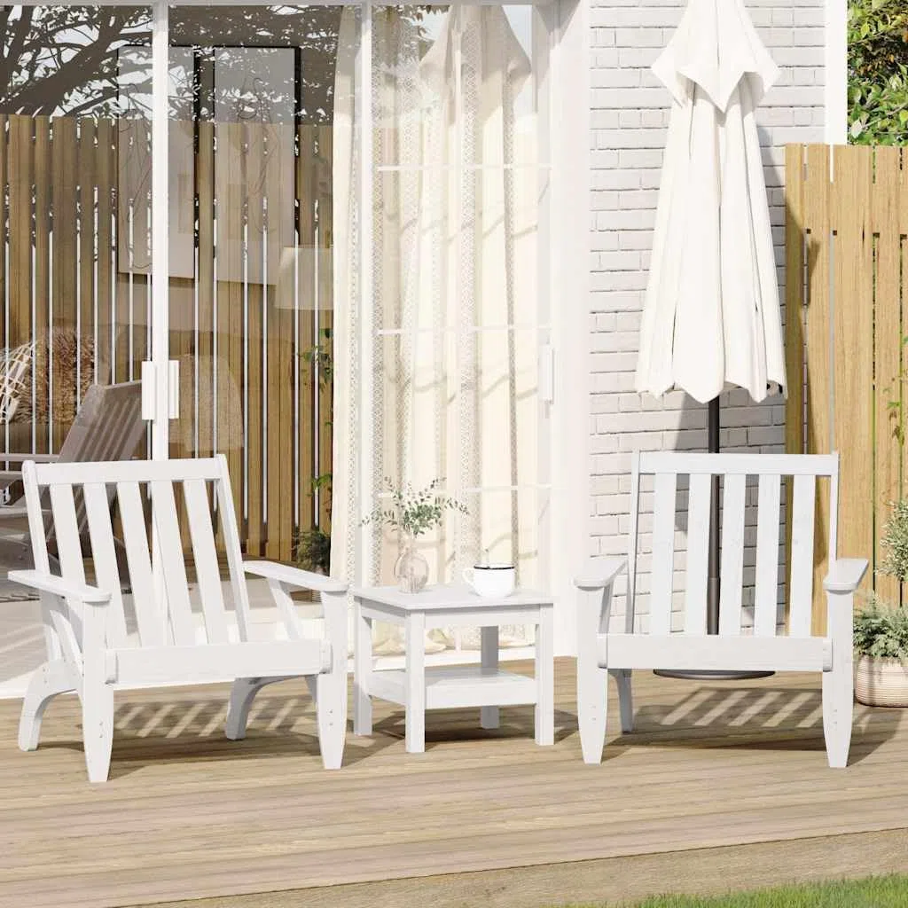 vidaXL Sillas de jardín Adirondack 2 uds Blanco 75x77x77 cm, Silla de jardín, Asiento de jardín, Asientos para Exteriores, Silla de Relax