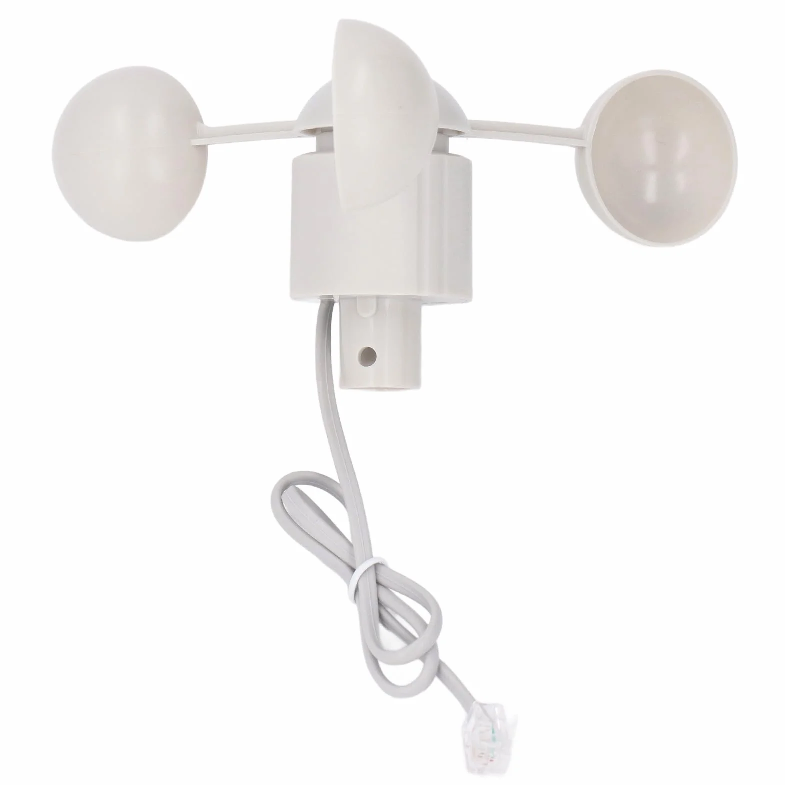 Kit de Medidor Meteorológico, Anemómetro de Copa de Veleta, Anemómetro, Taza de Sensor de Medición de Velocidad, Conector RJ11, 3 Tazas, Medidor de Dirección del Viento para