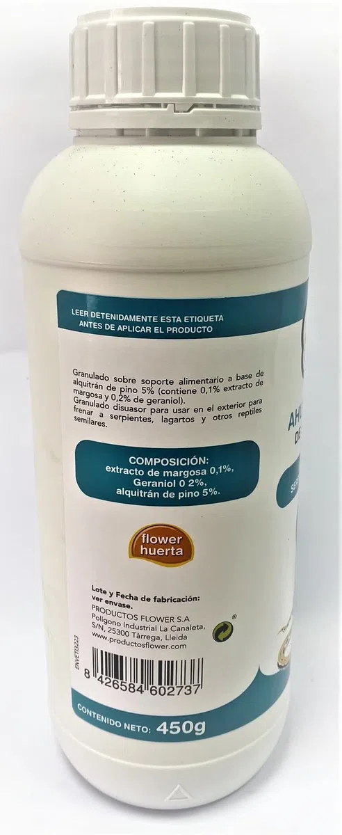 TodoCultivo Repelente de Serpientes, lagartos y Otros Reptiles.450grs (150m2) Granulado ahuyentador de Serpientes de Alta eficacia. No venenoso.
