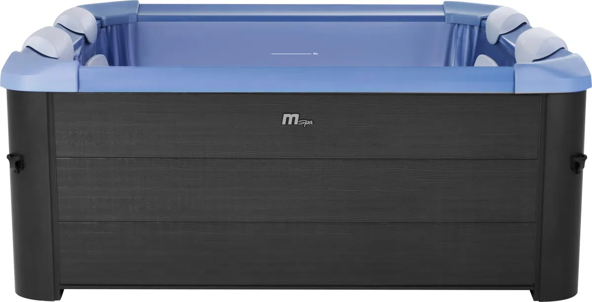 MSPA Whirlpool Oslo Saphire, 160 x 160 x 65 cm, Whirlpool Hinchable para 6 Personas, con 120 chorros de Masaje, 8 chorros de Agua, calefacción PTC, LED, desinfección de ozono y Cubierta térmica