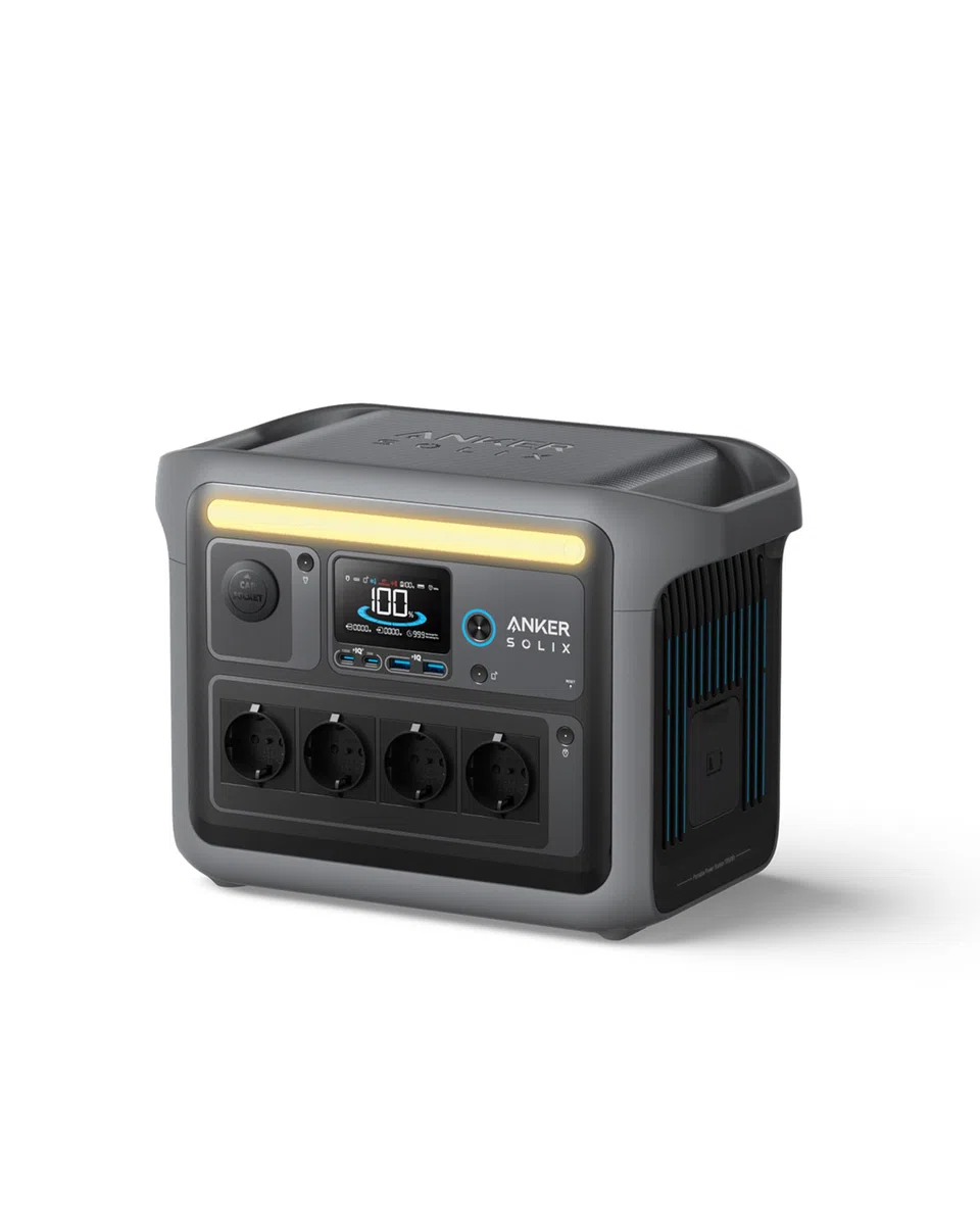 Anker SOLIX C1000 Portable Power Station, generador solar de 1800 W, carga ultrarrápida en 58 minutos, LiFePO4 para acampar al aire libre y suministro doméstico auxiliar (panel solar opcional)