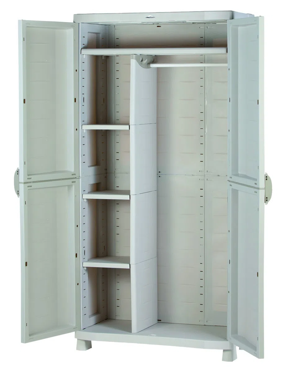 Plastiken M258516 - Armario de Resina escobero Space Saver Beige 90cm