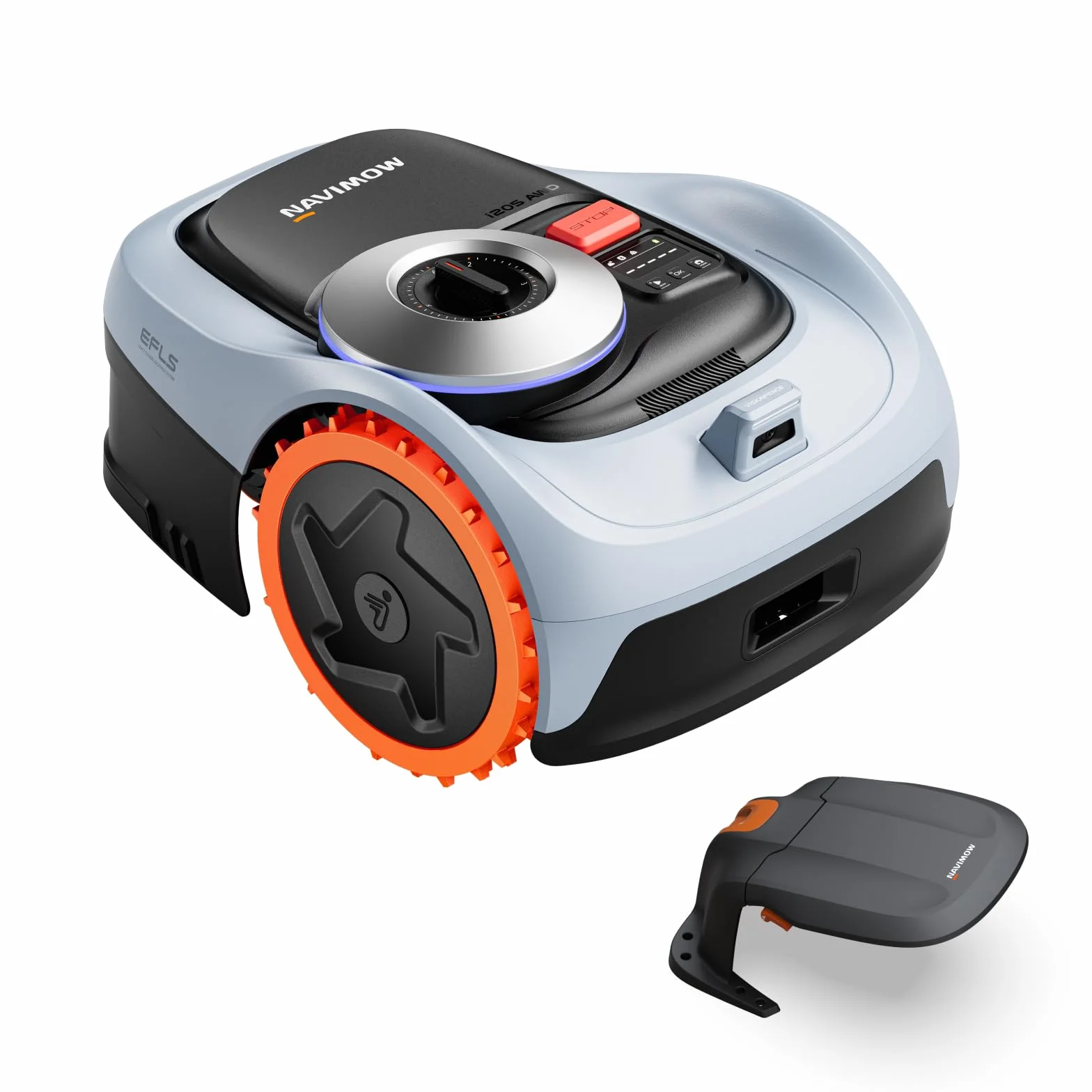 Segway Navimow i205 AWD con Garage S Kit, Robot Cortacésped sin Cable Perimetral, Tracción Integral para Pendientes del 45%, EFLS NRTK+Vision, Rec. 500 m², no se Requiere Antena (Envío por Separado)