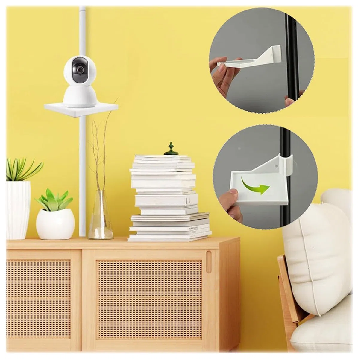 4 piezas Estantes montados en la pared, Accesorio de Tienda de Cultivo, Blanco Estante Esquinero para Cámara, kit de tienda de cultivo de esquina, accesorios de carpa de cultivo para colocar la cámara