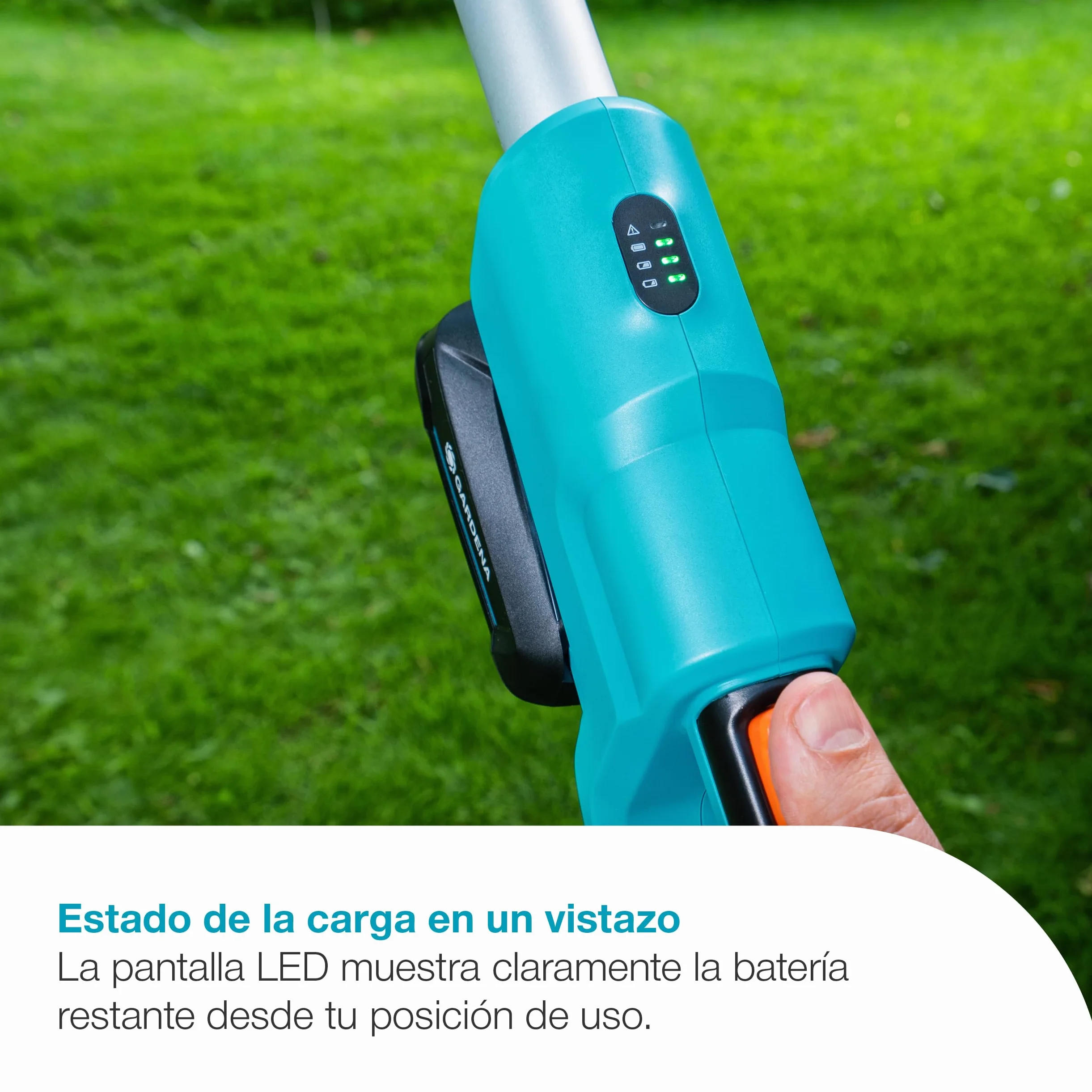 Gardena Sierra telescópica a batería TCS 20/18V P4A Set listo para usar: Telescópico, Hasta 4 m de alcance, Soporte de corte, Cabeza basculante, Sin cable (14770-20)