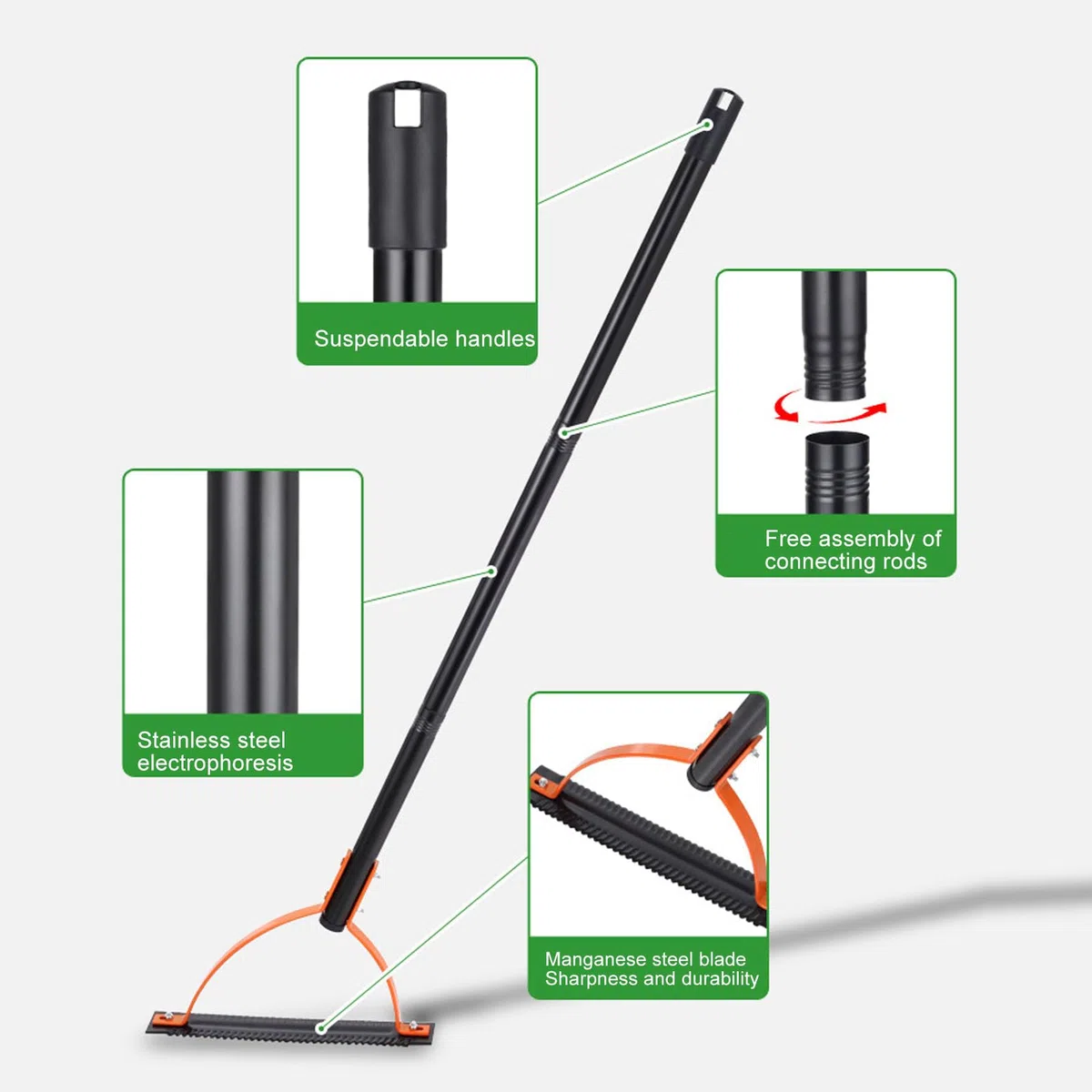 Topiky Cortador de Hierba de Malas Hierbas con Hoja Afilada Dentada de Doble Filo, Cortador de Hierba de Herramienta de Jardín, Extractor de Malas Hierbas para Jardín, Mango Manual de