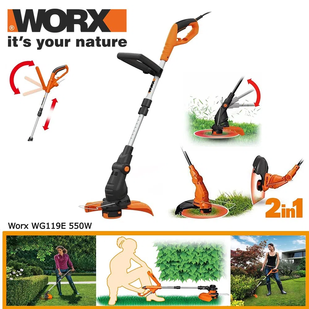 WORX Cortabordes 2 en 1 550W | WG119E | 30 cm