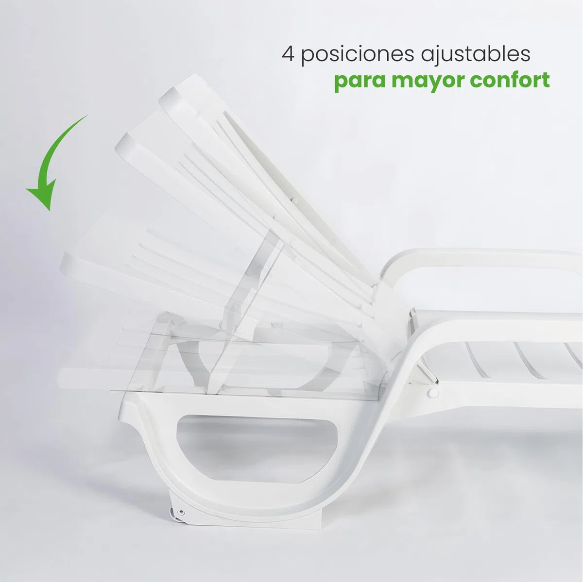 Pack 2 Tumbonas con Reposabrazos y 4 Posiciones. Hamaca Modelo Malibú, Reclinable y Resistente para Playa, Piscina o Jardín.