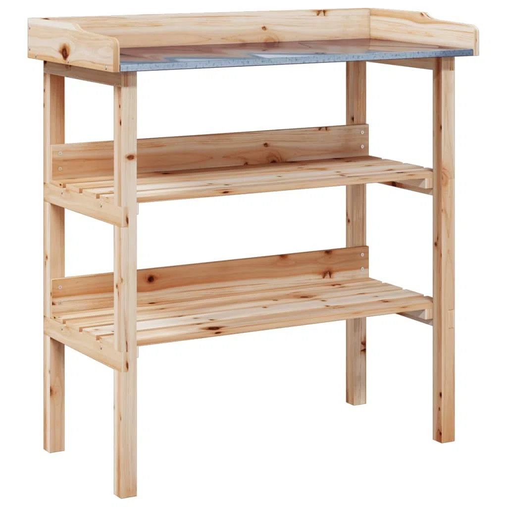 ShGaxin Mesa para Plantas con estantes Madera Maciza Abeto 78x38x82,5cm, Invernaderos Huerto, Banco De Trabajo De Jardinería, Banco De Trabajo para Macetas, Mesa De Jardinería - 156352