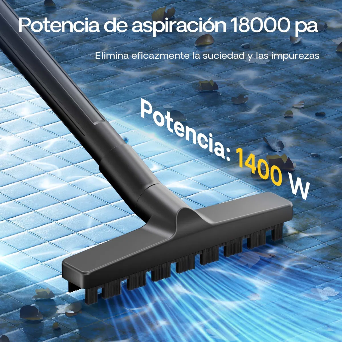 Aspirador Fondo estanques Aspira Lodos Limpiafondos Estanques Piscinas 1400W Vaciado automático