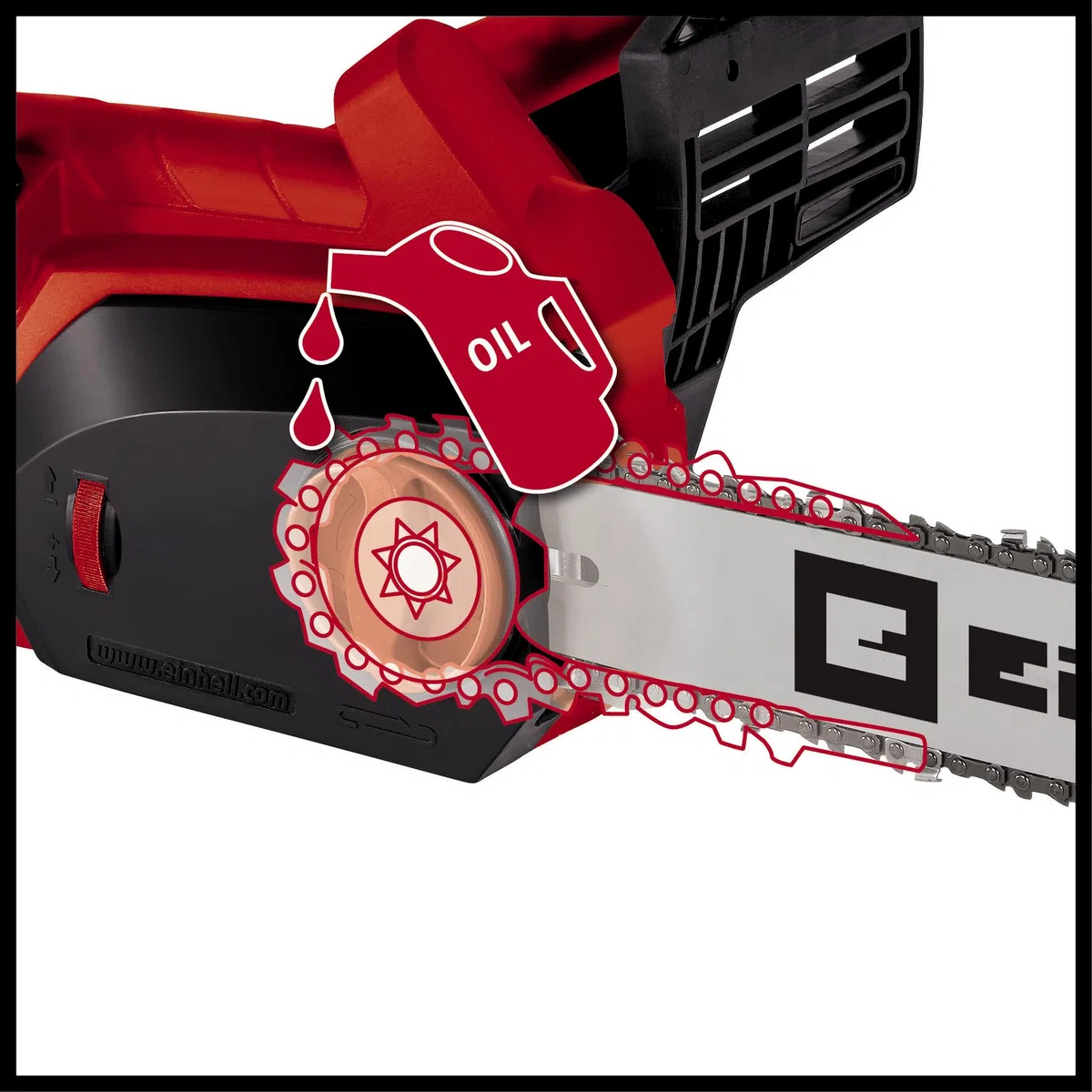 Einhell GH-EC 2040 - Motosierra eléctrica (2000 W) color rojo