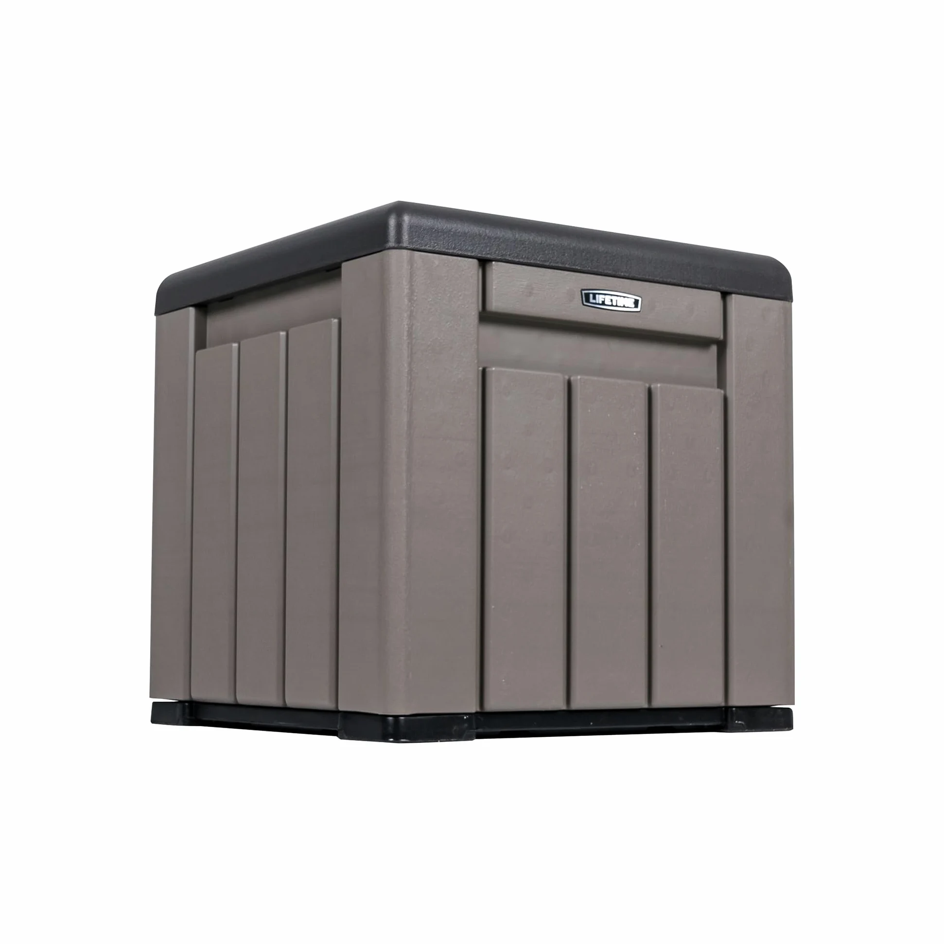 LIFETIME - Armario exterior impermeable, 51x51x51 cm, 95 litros, Arcón de almacenamiento cuadrado, Protección UV, Banco almacenaje, Baúl juguetes grande, Mueble terraza, Armarios de jardín (92312)