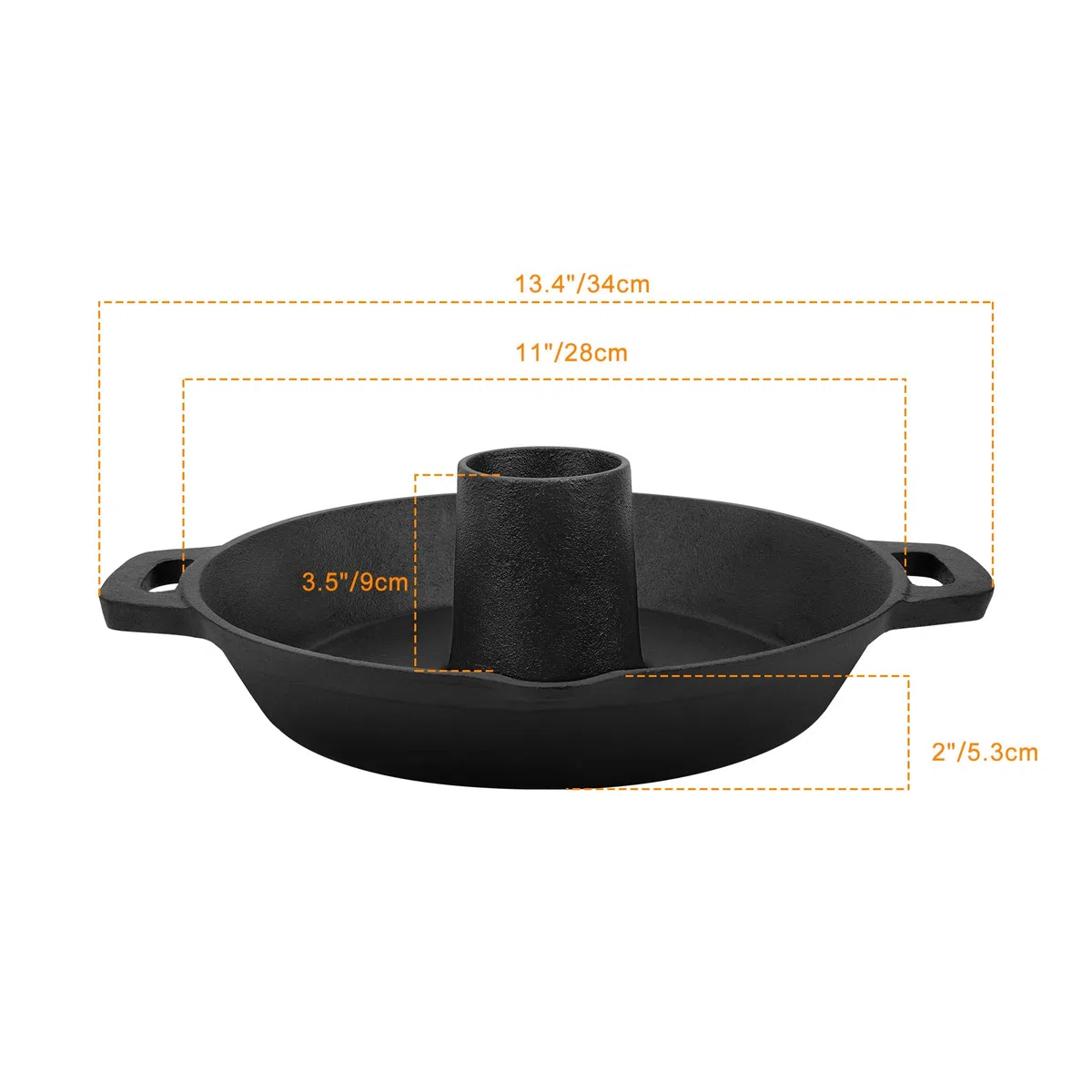 Onlyfire Soporte para asador de pollo de hierro fundido, asador de aves de corral para barbacoa con pico de vertido y asa, accesorio de barbacoa para parrilla y horno