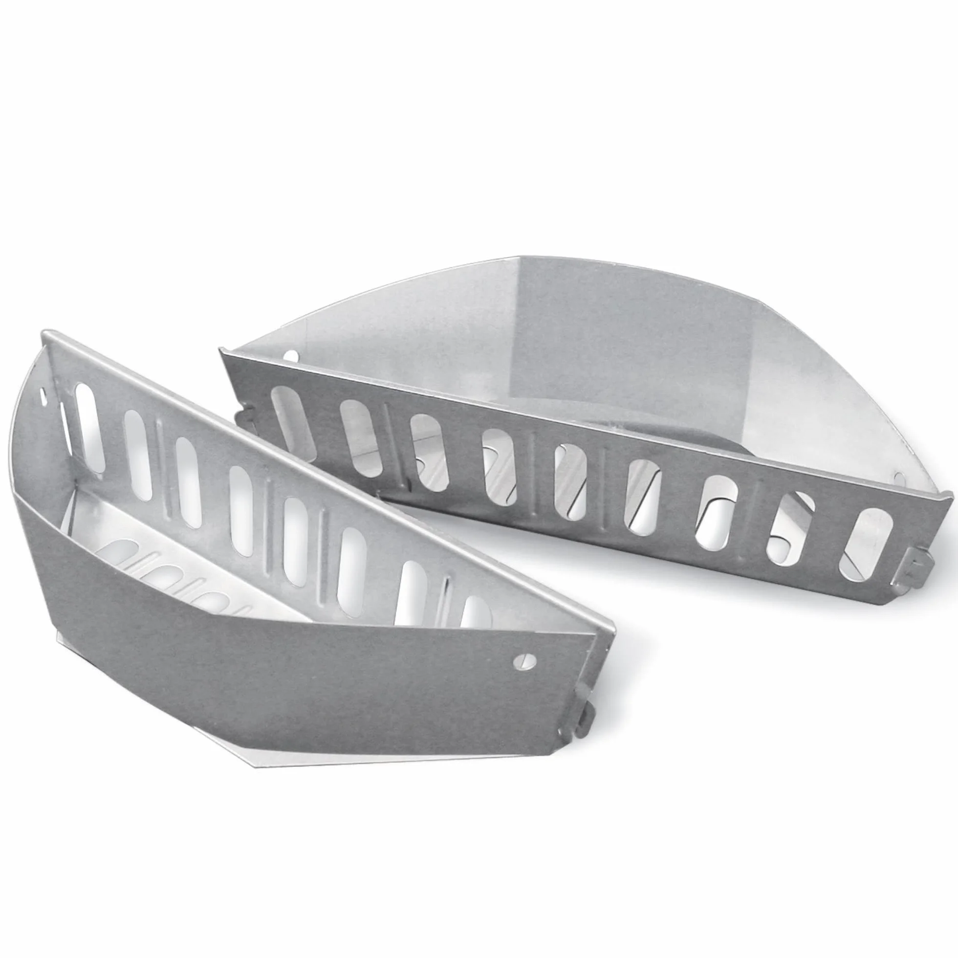 Weber Cestas para carbón, juego de 2, de acero galvanizado robusto, ideales para asar directa e indirectamente con carbón o briquetas, para todas las barbacoas de carbón de 47 cm - Plata (7403)