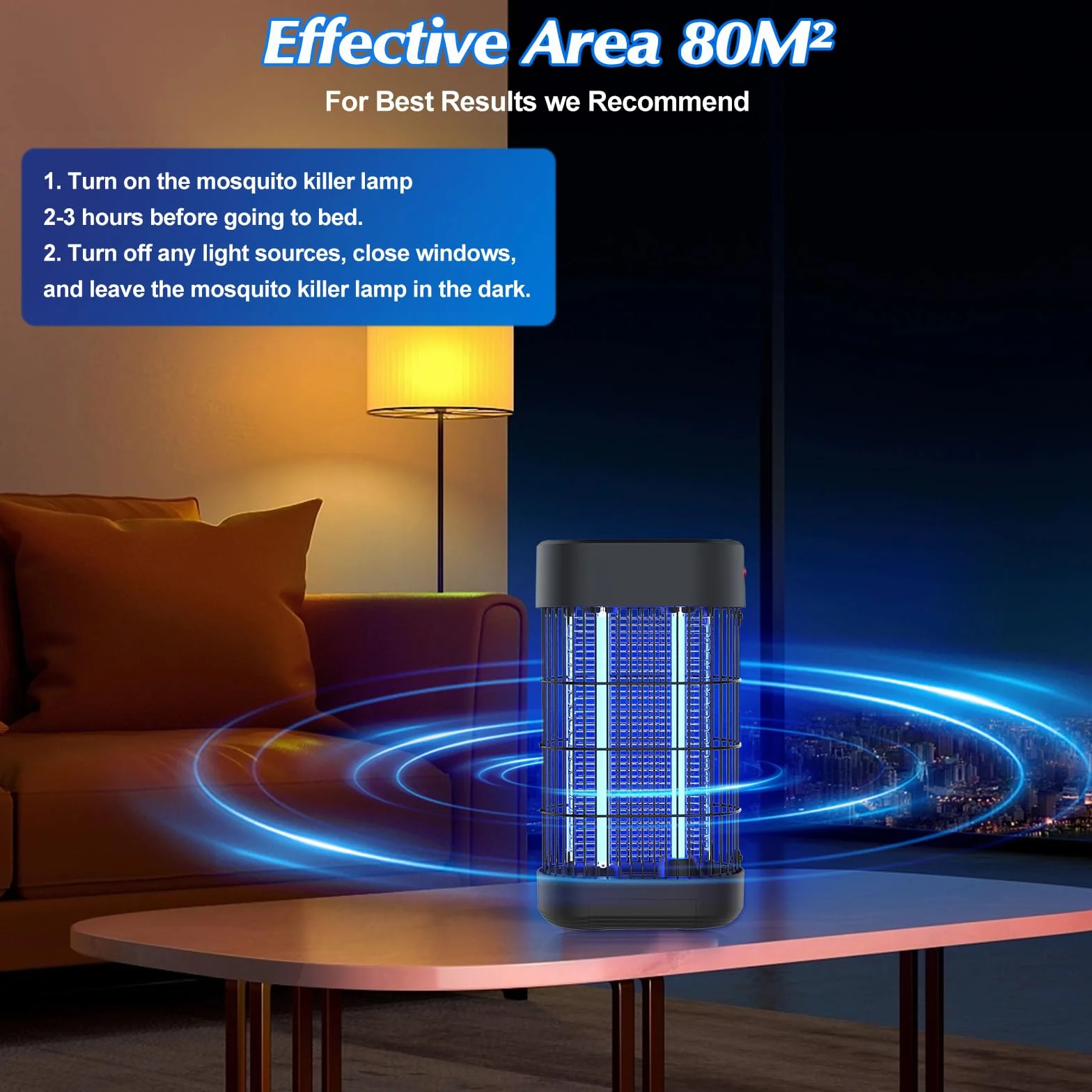 Lampara Antimosquitos Electrico 18W, Luz UV Matainsectos Eléctrico No Tóxico Matamoscas para Interiores Trampa para Mosquitos para Dormitorio Cocina Patio