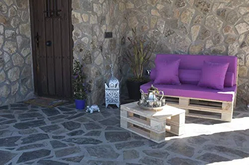 Palets Talavera Conjunto 1x Sofa Palet 120cm x 80cm 1x Mesa 80cm x 48cm Lijado Y Cepillado -Interior/Exterior Nuevo-Natural