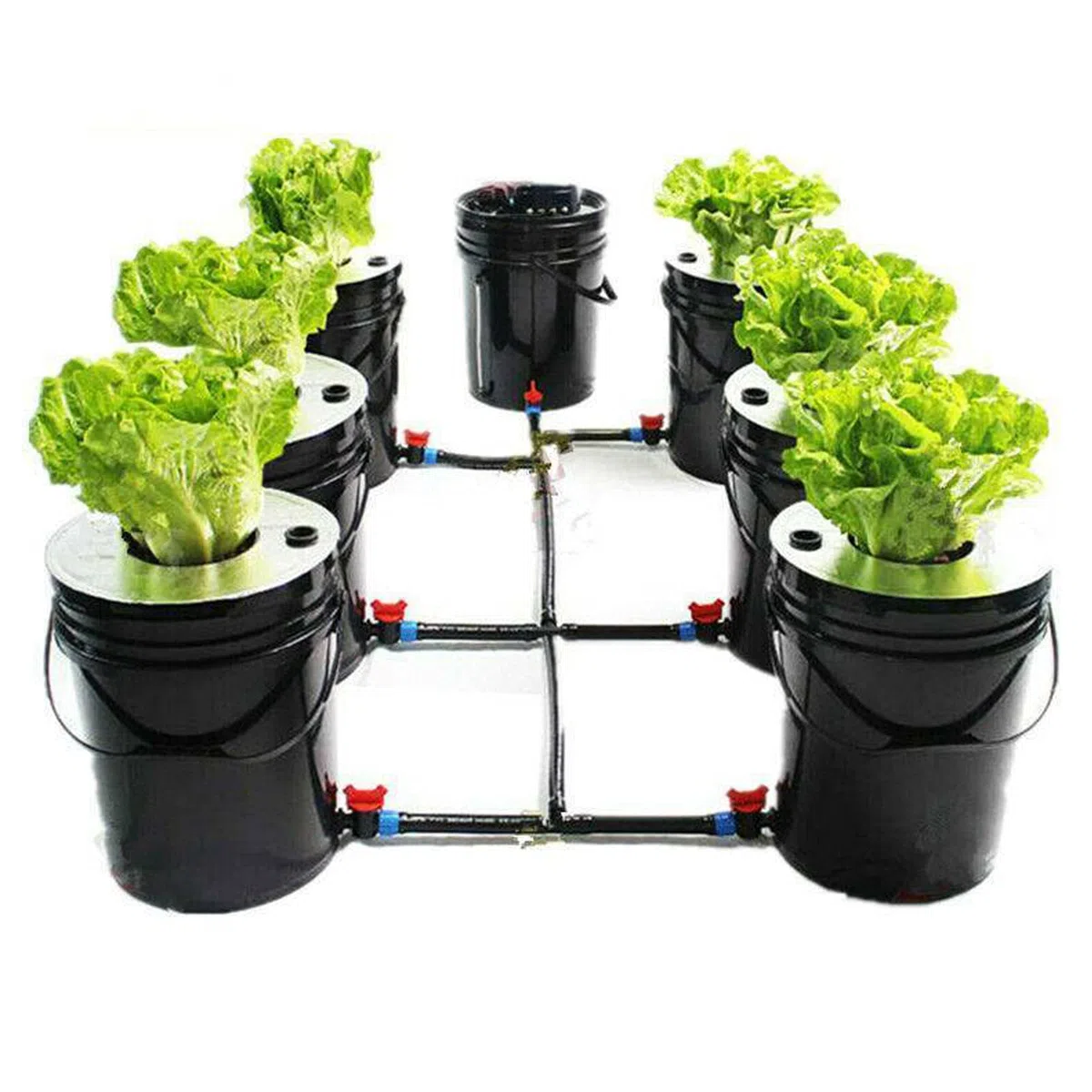 DWC Hydrokultur Grow System Kit 20L x 7 Bucket Indoor Hydroponic Cultivation System