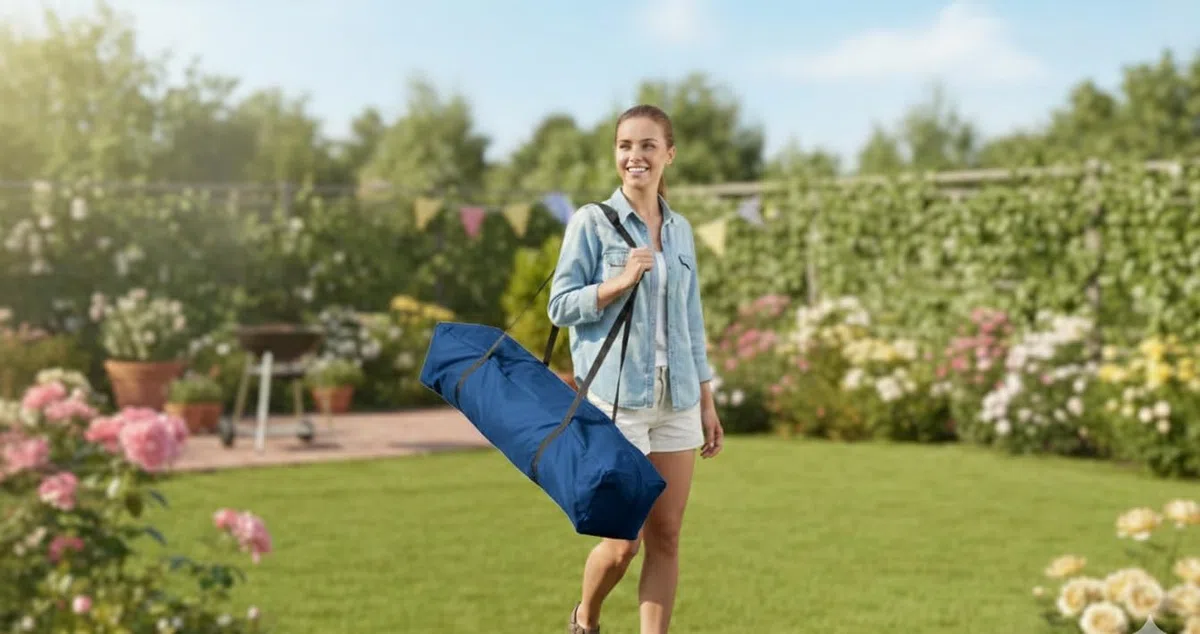 Goodyear - Carpa Plegable de Jardín 3x3m, Cenador Exterior de Acero Robusto, Impermeable con Protección UV30+, Gazebo Plegable para Eventos y Terraza, Incluye Bolsa de Transporte y Estacas (Azul)