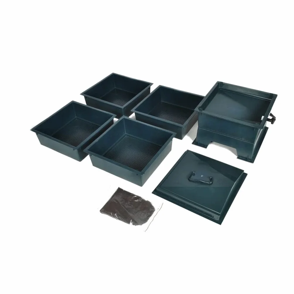 vidaXL Compostador para Gusanos con 4 Bandejas Verde Vermicompostador Abono