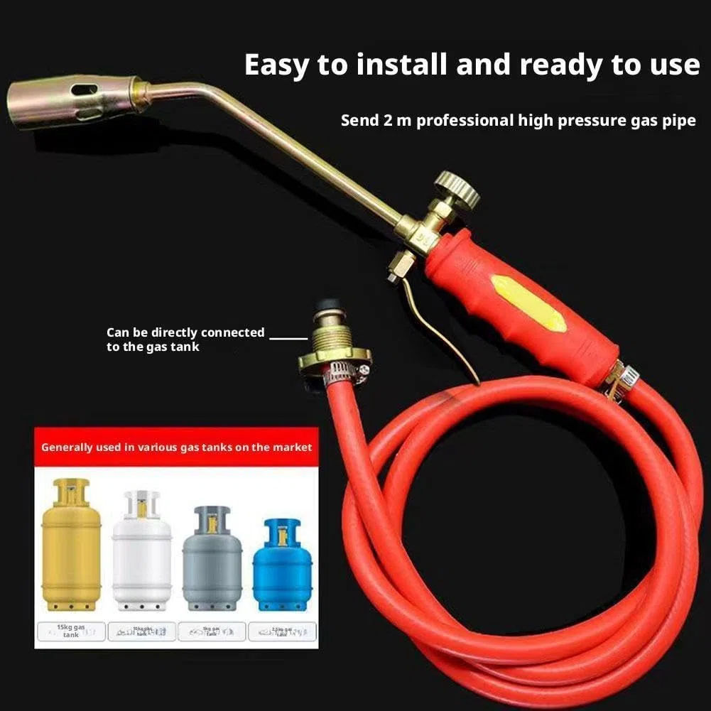 Kit de antorcha de propano de alto rendimiento, soplete de soplado de 1.900.000 BTU con tubo de 2/5 m e encendido a presión, lanzallamas resistente para jardín, techo, entrada, uso agrícola (tubo de