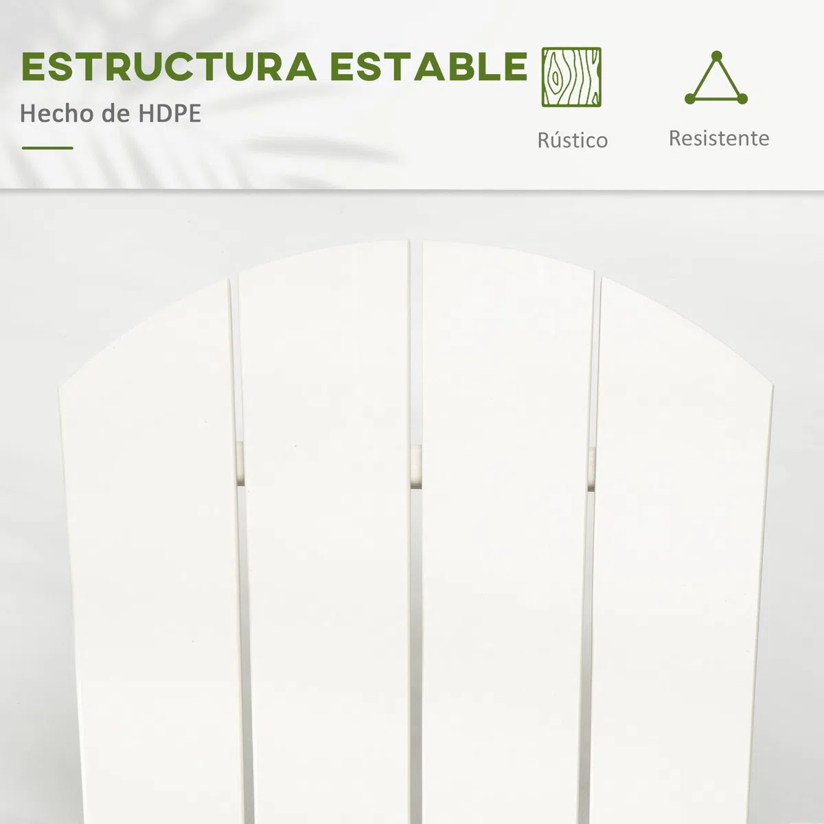 Outsunny Silla Mecedora de Jardín Mecedora para Exterior de Estilo Adirondack de HDPE para Balcón Terraza Patio Carga 120 kg 73,5x93x91,5 cm Blanco