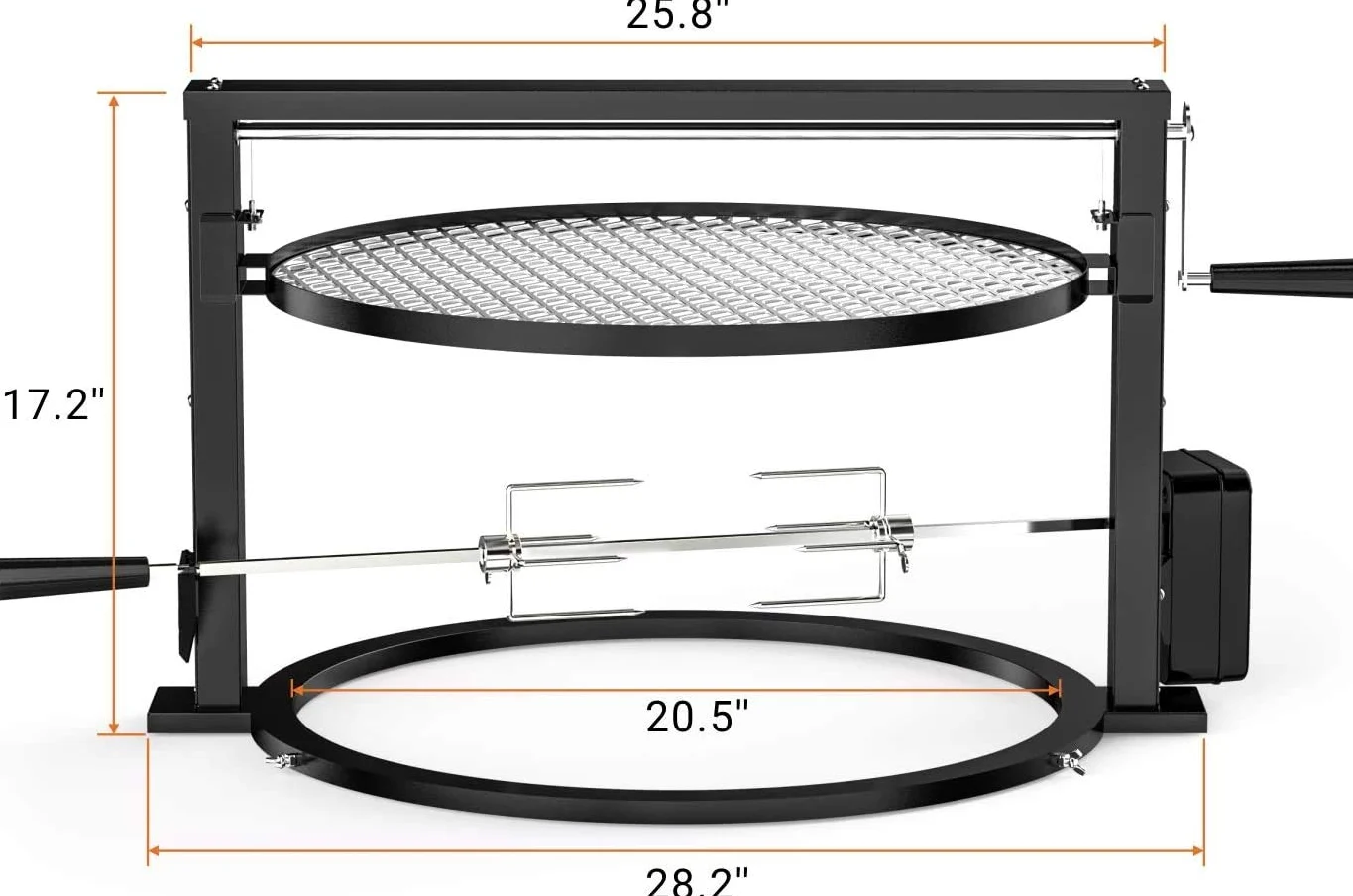 onlyfire Santa Maria Style Grill Sistema de asador Accesorio de Rejilla de cocción Ajustable para Weber 55cm Hervidor de Agua Parrillas Patio Trasero