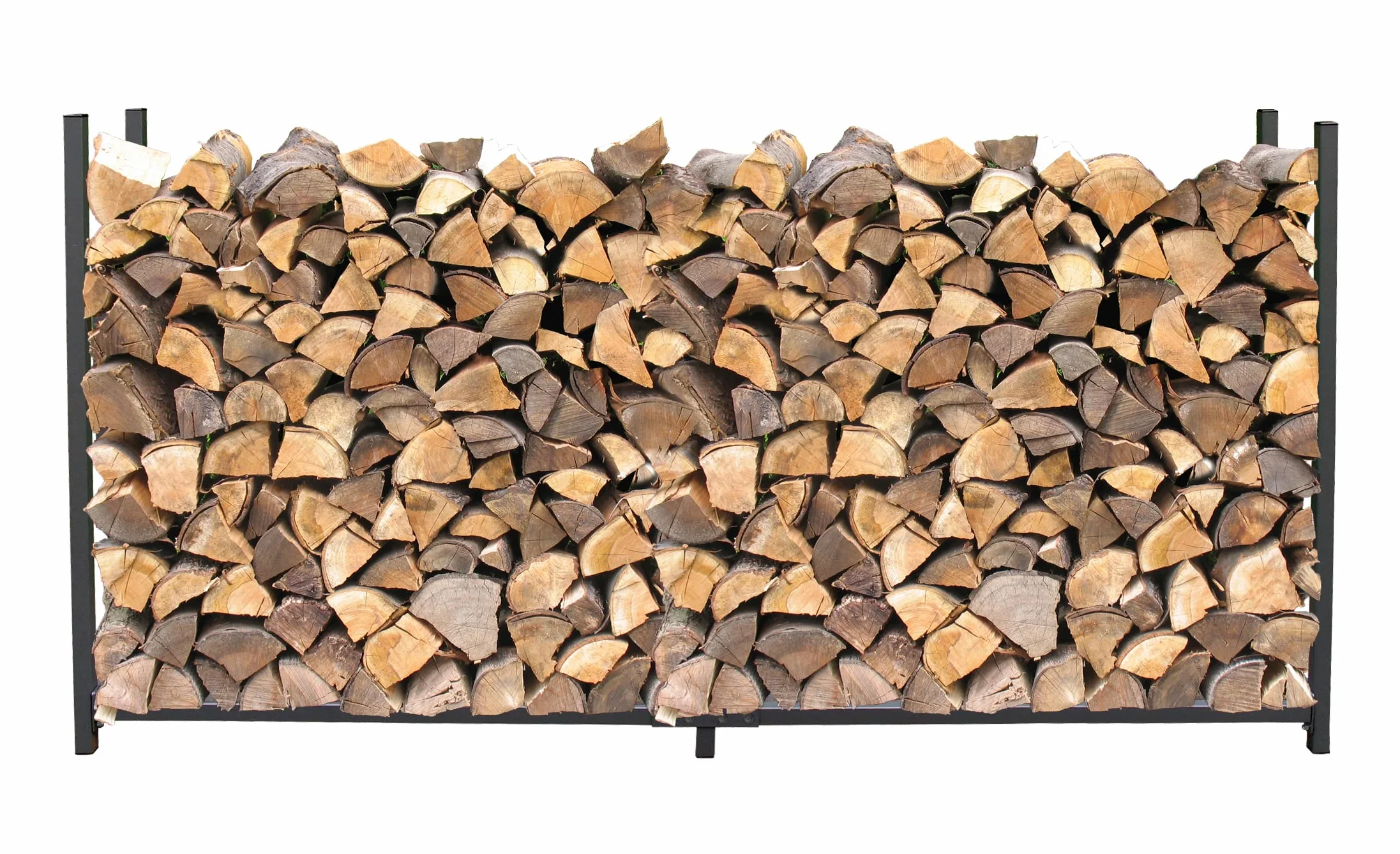 QUICK STAR Estante de leña de Metal Antracita 200 x 25 x 115 cm Refugio de leña para jardín Ayudas de apilamiento en el Exterior con Cubierta Protectora Gris