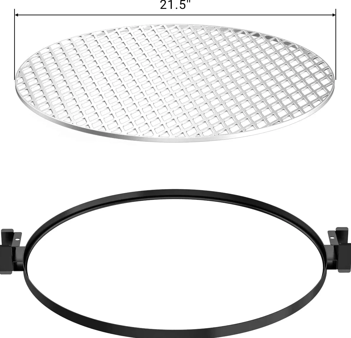 onlyfire Santa Maria Style Grill Sistema de asador Accesorio de Rejilla de cocción Ajustable para Weber 55cm Hervidor de Agua Parrillas Patio Trasero
