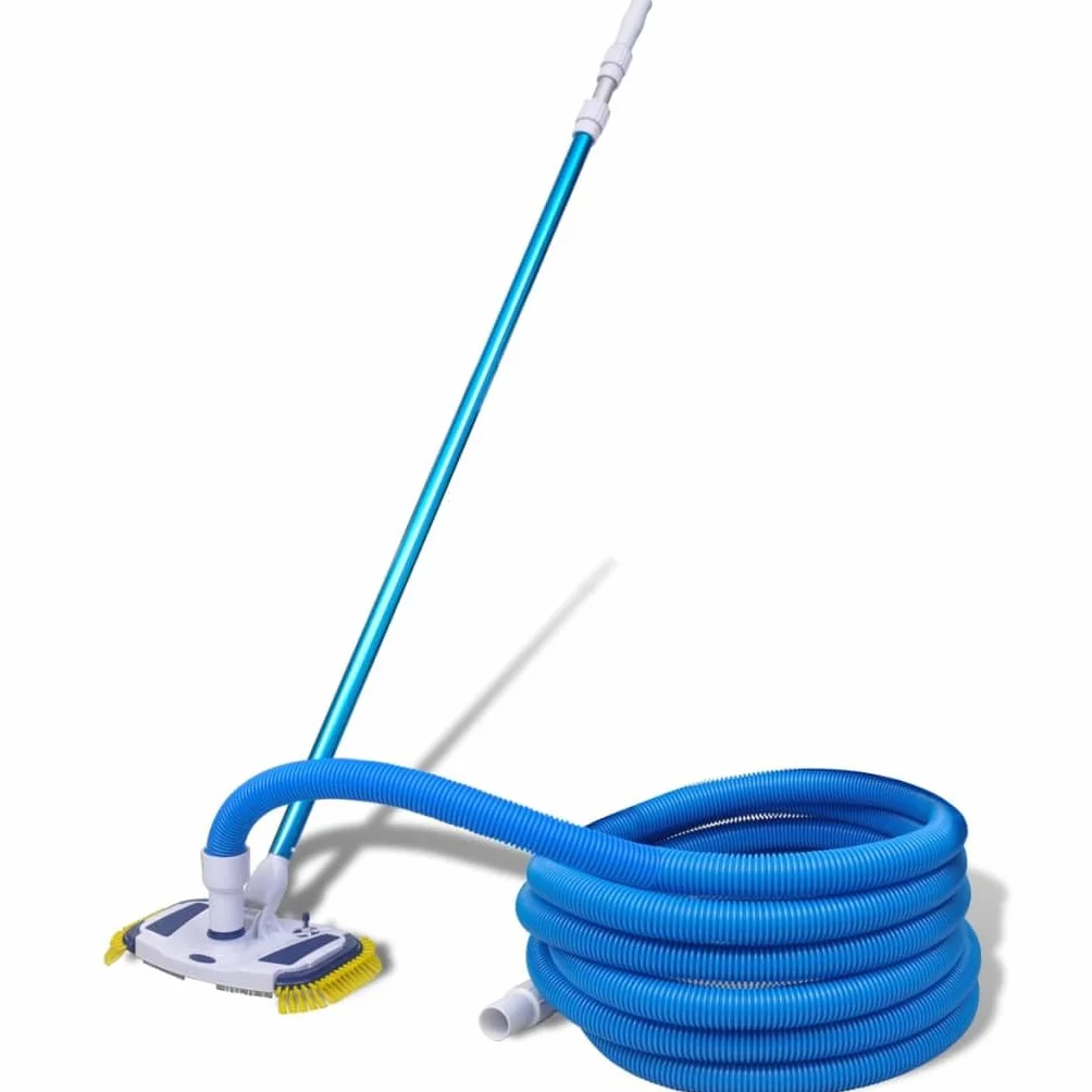 vidaXL Herramienta de Limpieza de Piscina Aspiradora con Mango Telescópico y Manguera