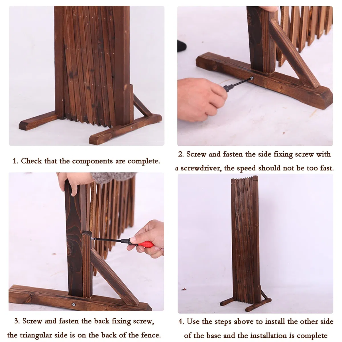FWTXZTER Valla de Madera Extensible, Valla Cercas de Celosía Móviles Ajustables y Autónomas, Barrera de Seguridadpara Perros y Animales Pequeños para Exteriores e Interiores