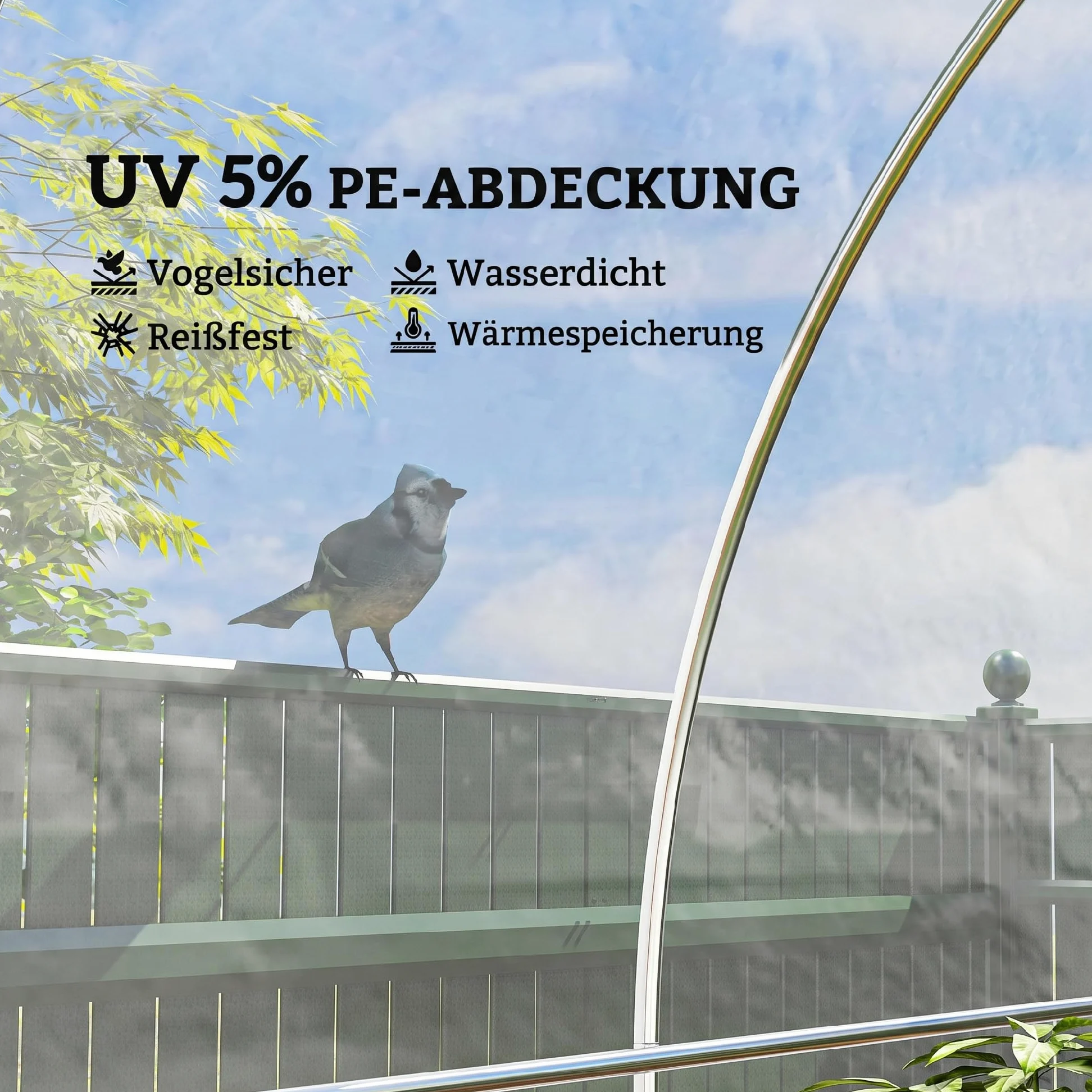 Outsunny lámina para invernadero 8x10 m lámina impermeable para jardín con protección UV, lámina de plástico extra gruesa resistente al desgarro, lona de cubierta para túnel de lámina para