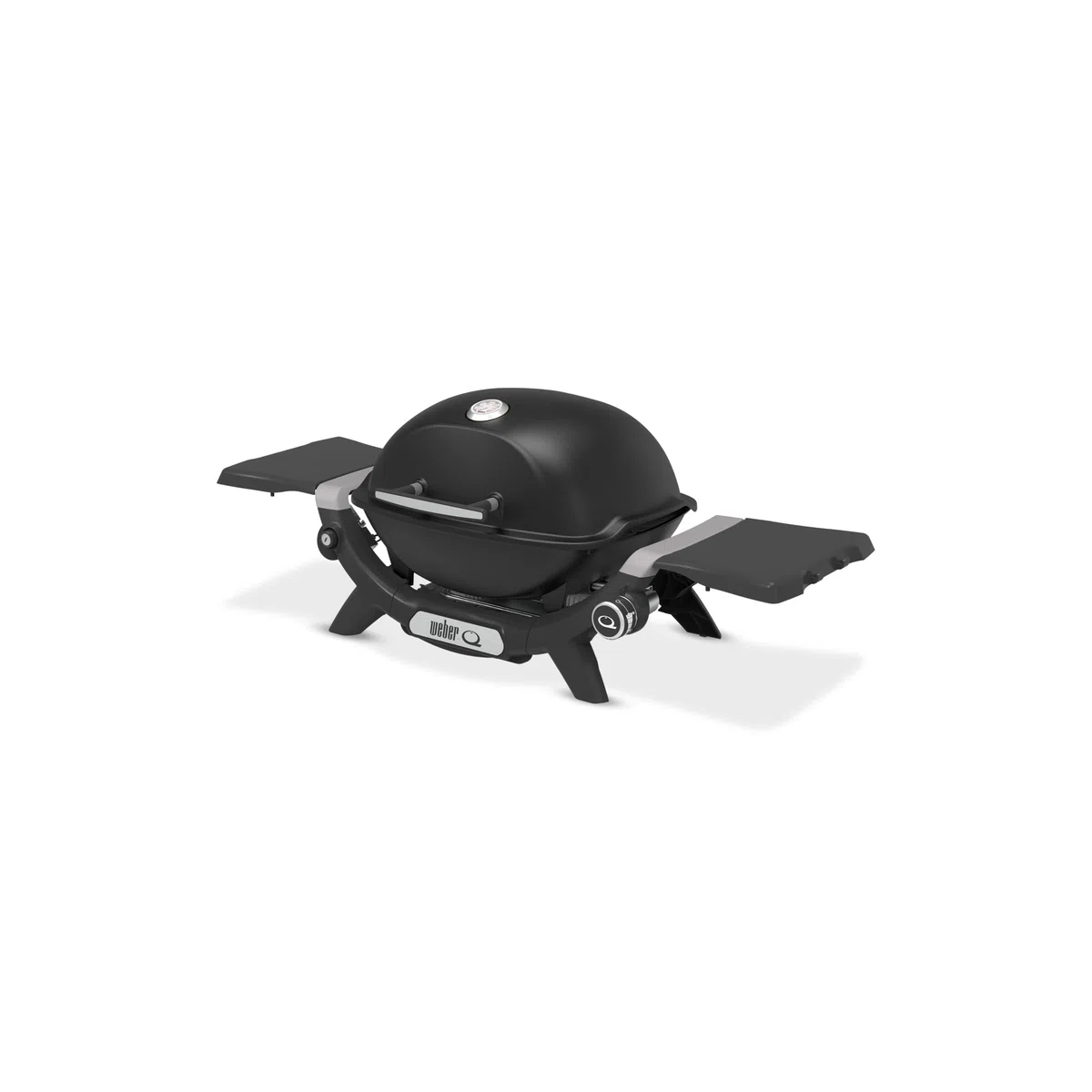Weber Q 1200N (2026) – Barbacoa de Gas con mesas Laterales, Encendido electrónico, termómetro, 1 Quemador de Acero Inoxidable, compacta, área 43x32 cm, Negro