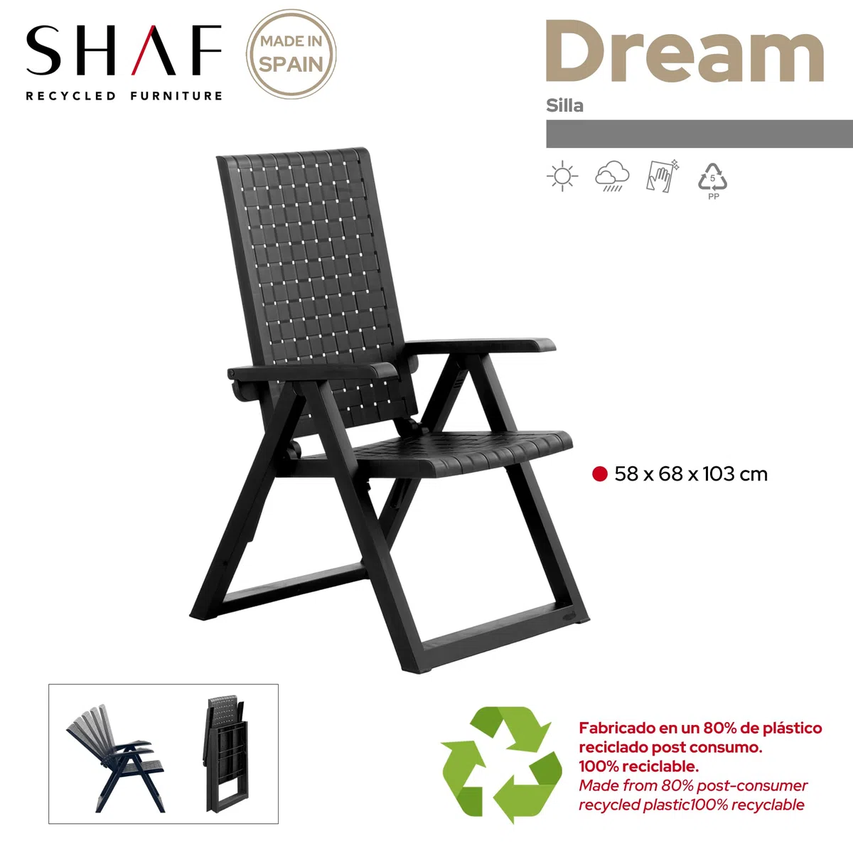 SP Berner SHAF - Sillón Multiposiciones Dream Antracita