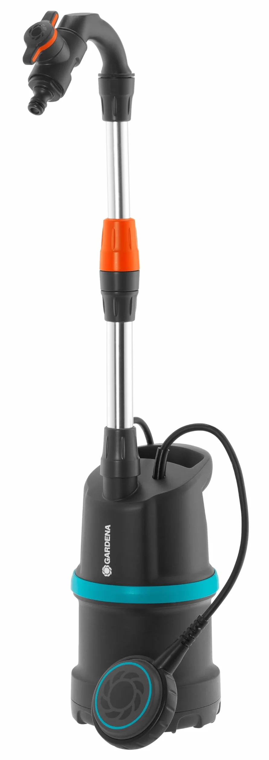 Bomba para recogida de aguas pluviales GARDENA 4000/1 con cable: Bomba sumergible a presión con filtro integrado, caudal 4000 l/h, válvula de control para ajustar la cantidad de agua (1762-20)