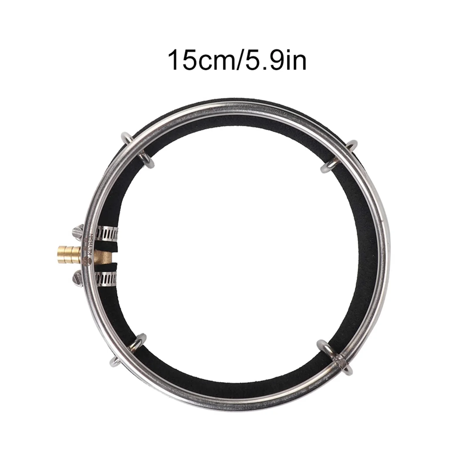 Difusor de aire para estanque, acero inoxidable, aireador hidropónico con peso KoiPond, triple anillo, mejora la salud de los peces y las plantas (4 bucles/Ø45 cm)