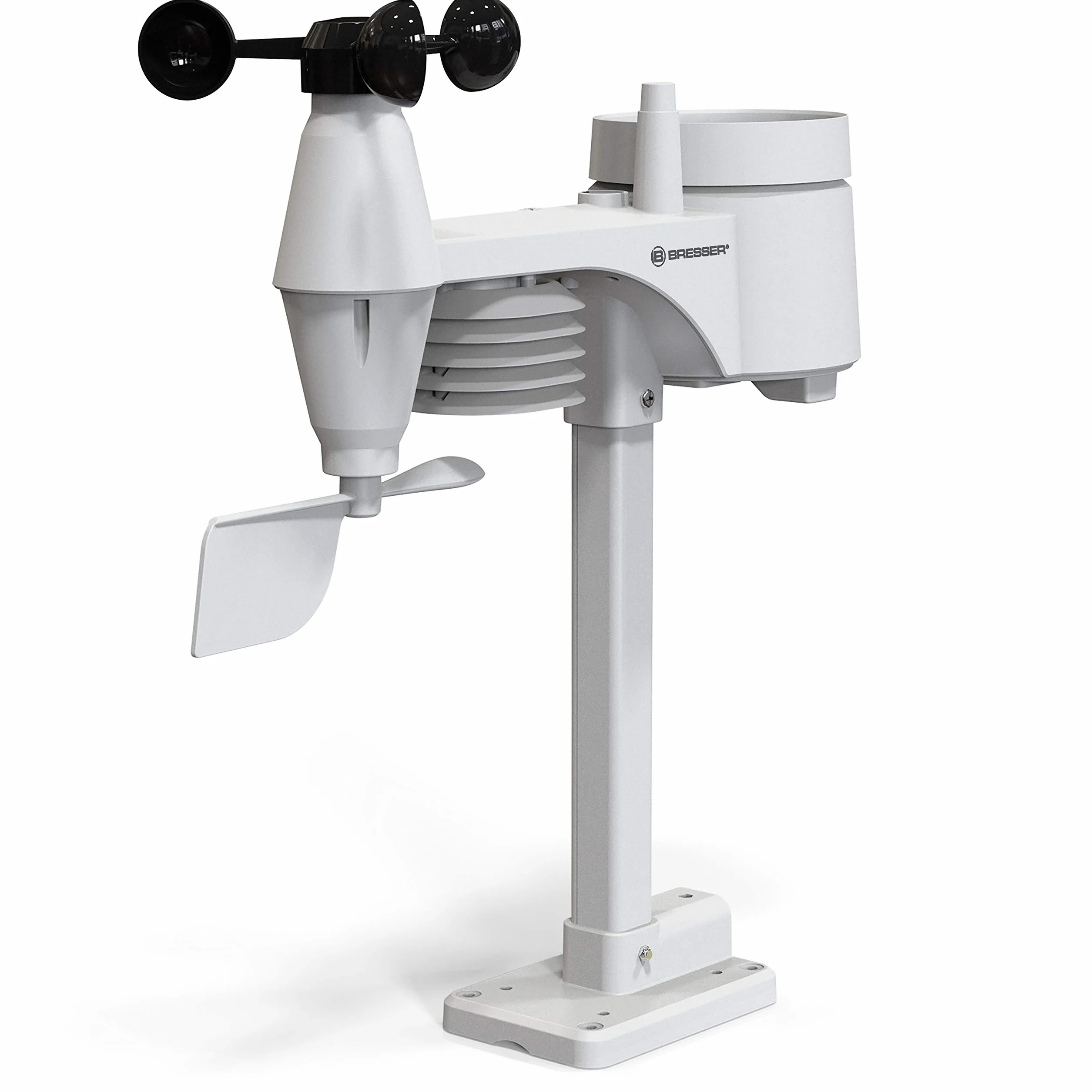 BRESSER Estación meteorológica inalámbrica Sensor Exterior WLAN Centro meteorológico 5 en 1 con, Blanco