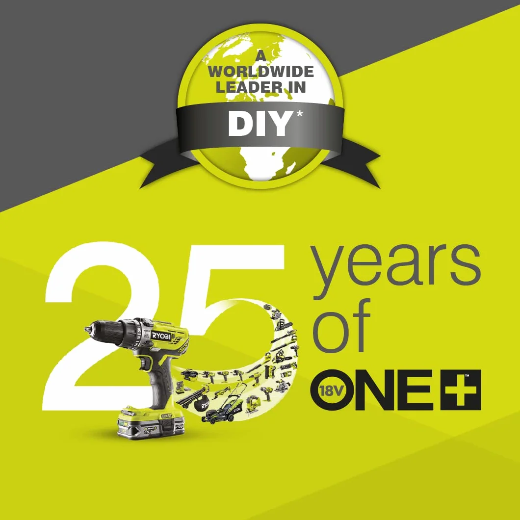 RYOBI - Cortasetos con Pértiga Sin Cable 18V One+ - Cuchillas 45cm - Trabajos de Largo Alcance - Se Entrega con 1 Funda, 1 Arnés, 1 Extensión - OPT1845 - Sin Batería ni Cargador
