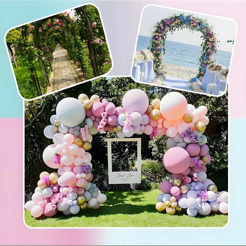 Arco Jardín Metálico, Estable Pérgolas Arch Boda, Soporte Enrejado Plantas Enredaderas Rosas 140 200 230 240cm, Tutor Trepadoras para Jardín Exterior, Fiesta De Bodas Decoracion(Black,W1.4 x H2.30m)