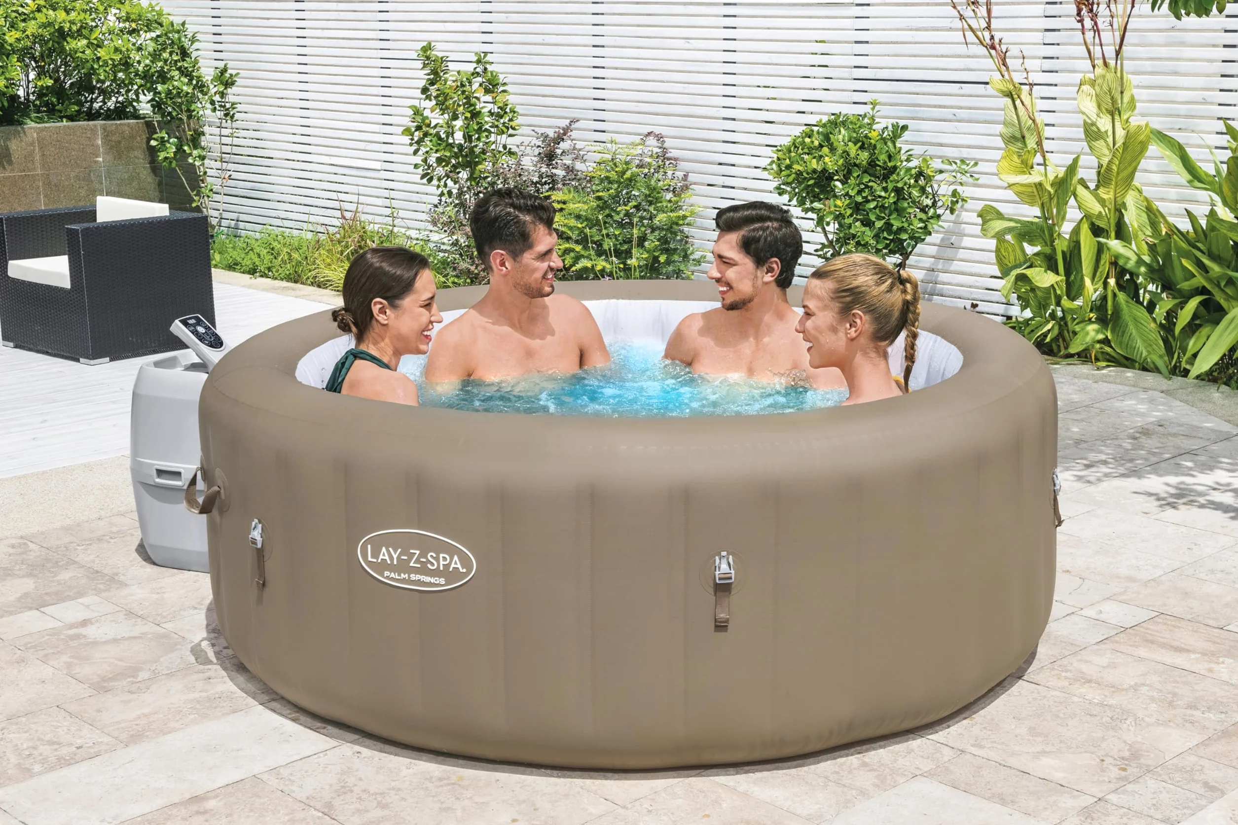 BESTWAY SPA Hinchable Lay-Z-SPA Palm Springs Ø196x71 cm Beige