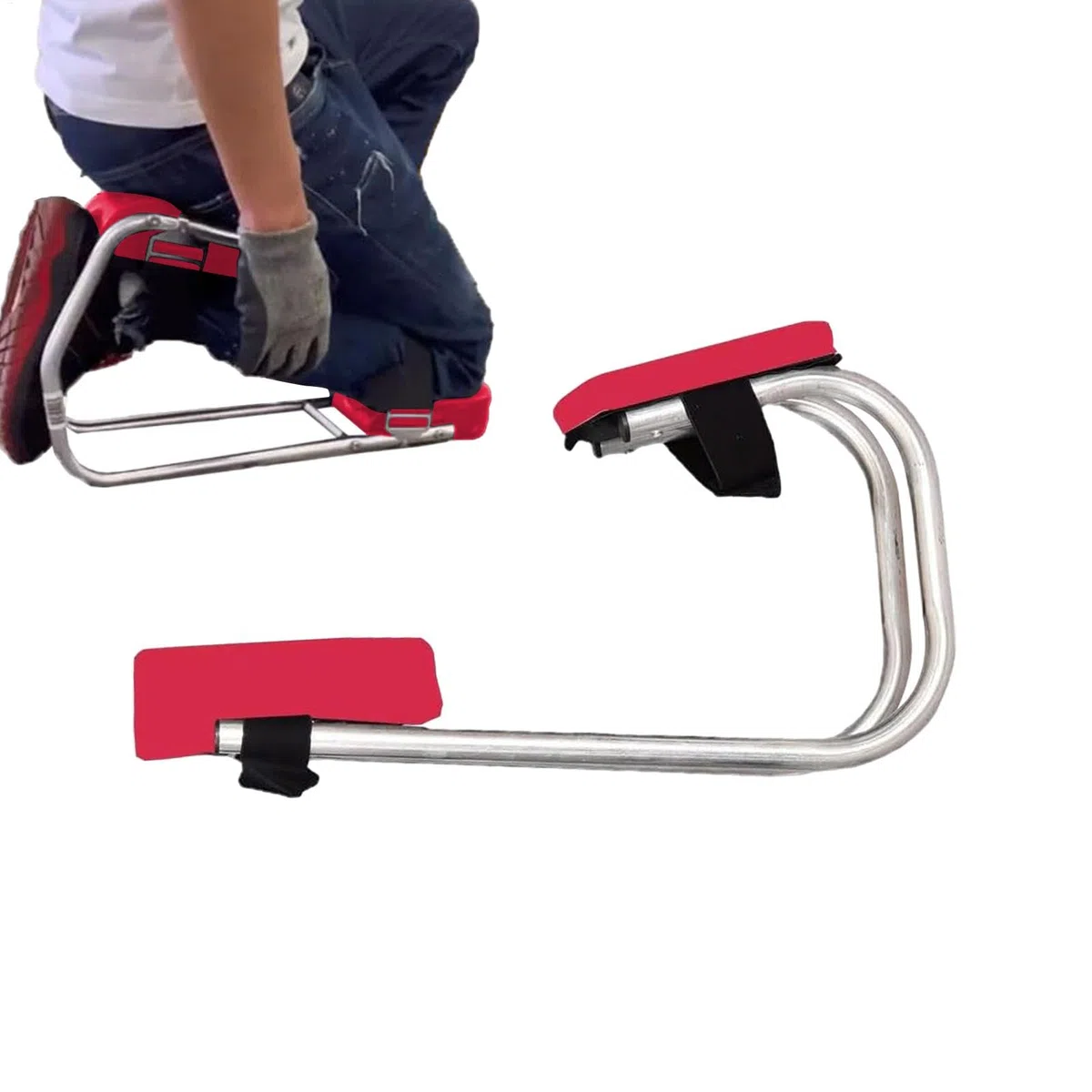 Asiento de jardín y Banco para Rodillas Plegable de Acero Inoxidable Herramienta de jardinería, Soporte ergonómico para el Tobillo, Asiento de Rodillera para jardinería, Asiento de Rodilla para