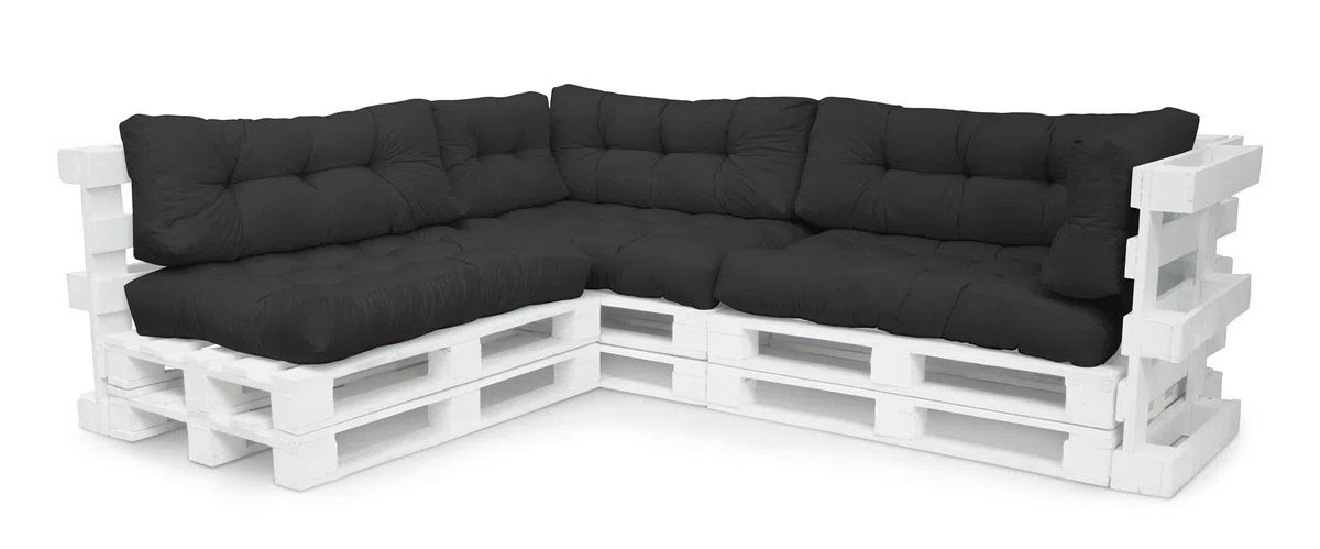 Spatium Cojines para palets, Cojines de palés, Cojines para Muebles de palés Euro (Asiento 120x80x15, Antracita)