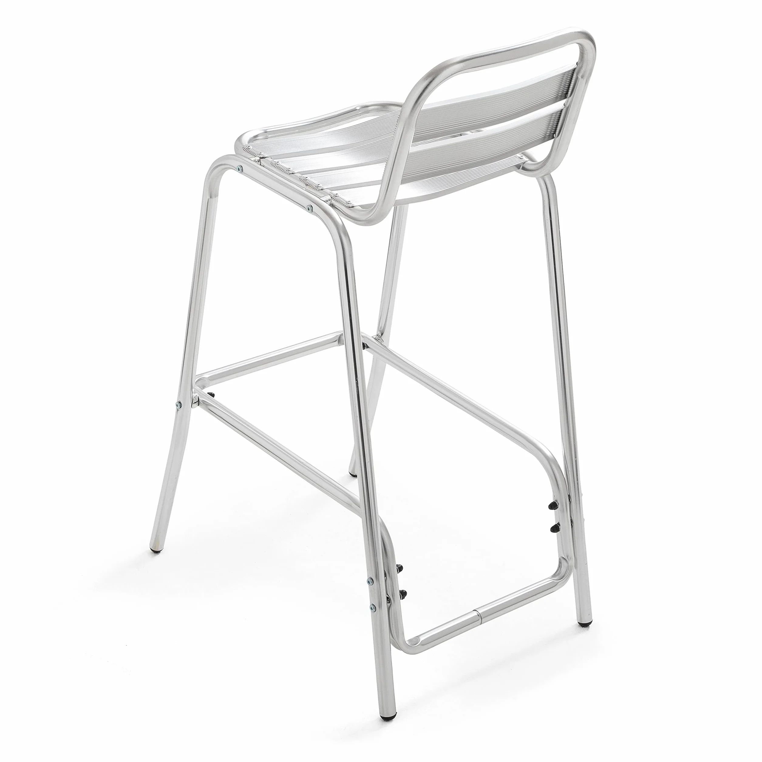 Juego de 4 taburetes altos de jardín de aluminio
